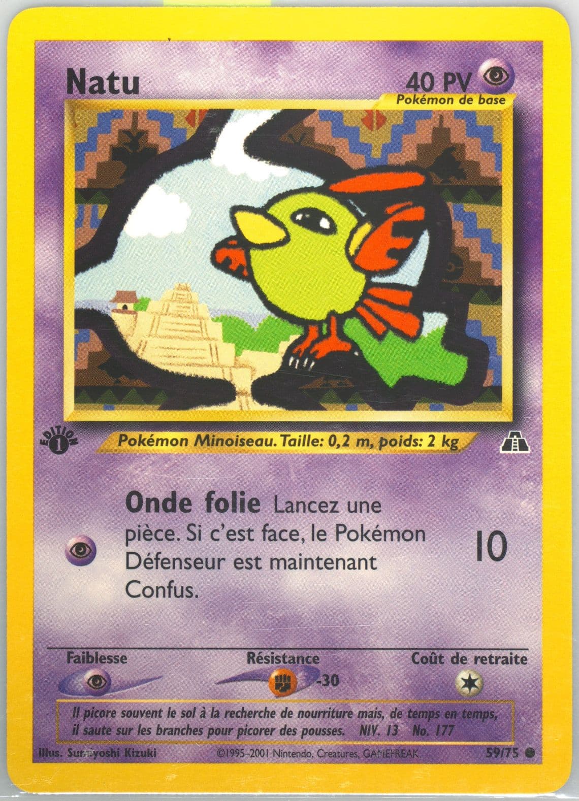 Natu French-1st Edition (59) 2001 Pokemon Neo Discovery