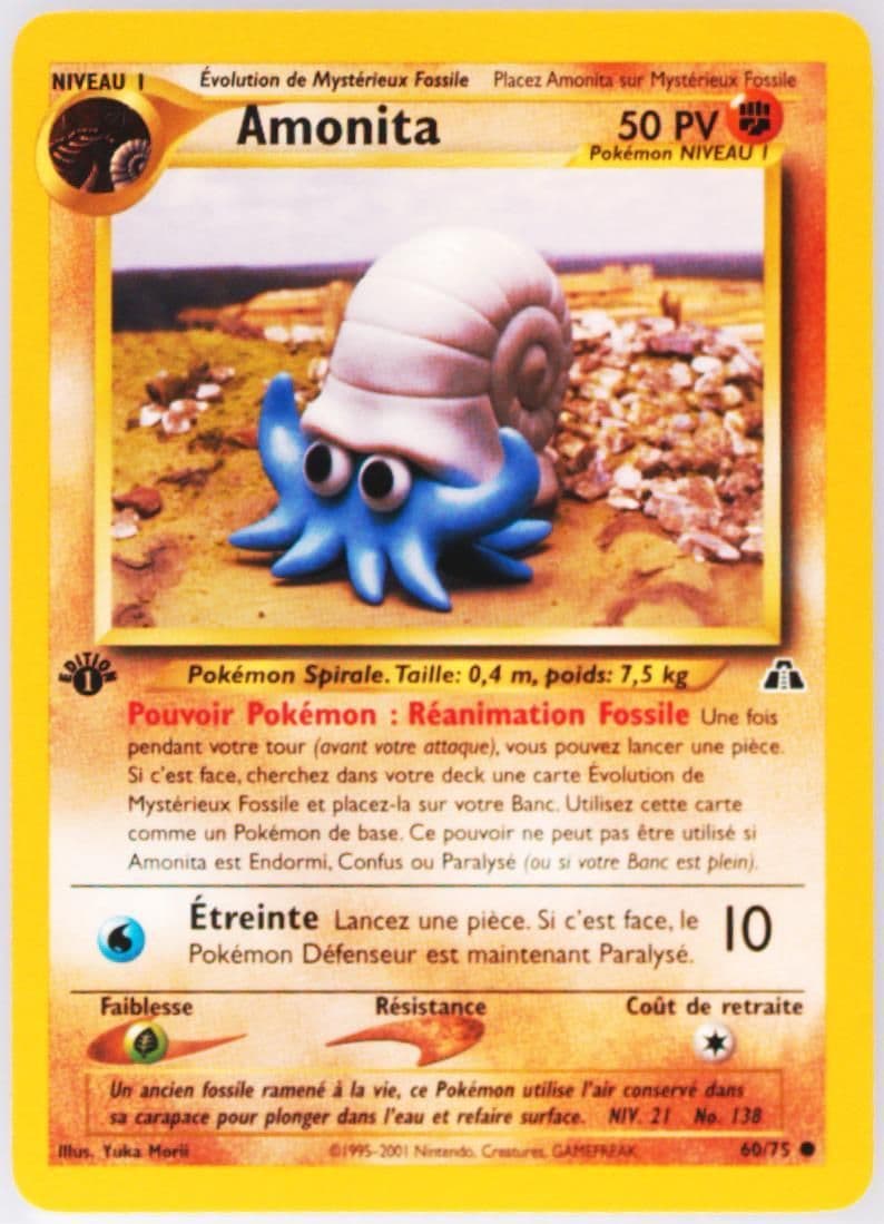 Amonita French-1st Edition (60) 2001 Pokemon Neo Discovery