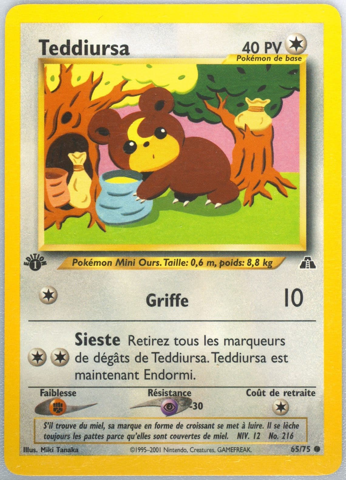 Teddiursa French-1st Edition (65) 2001 Pokemon Neo Discovery