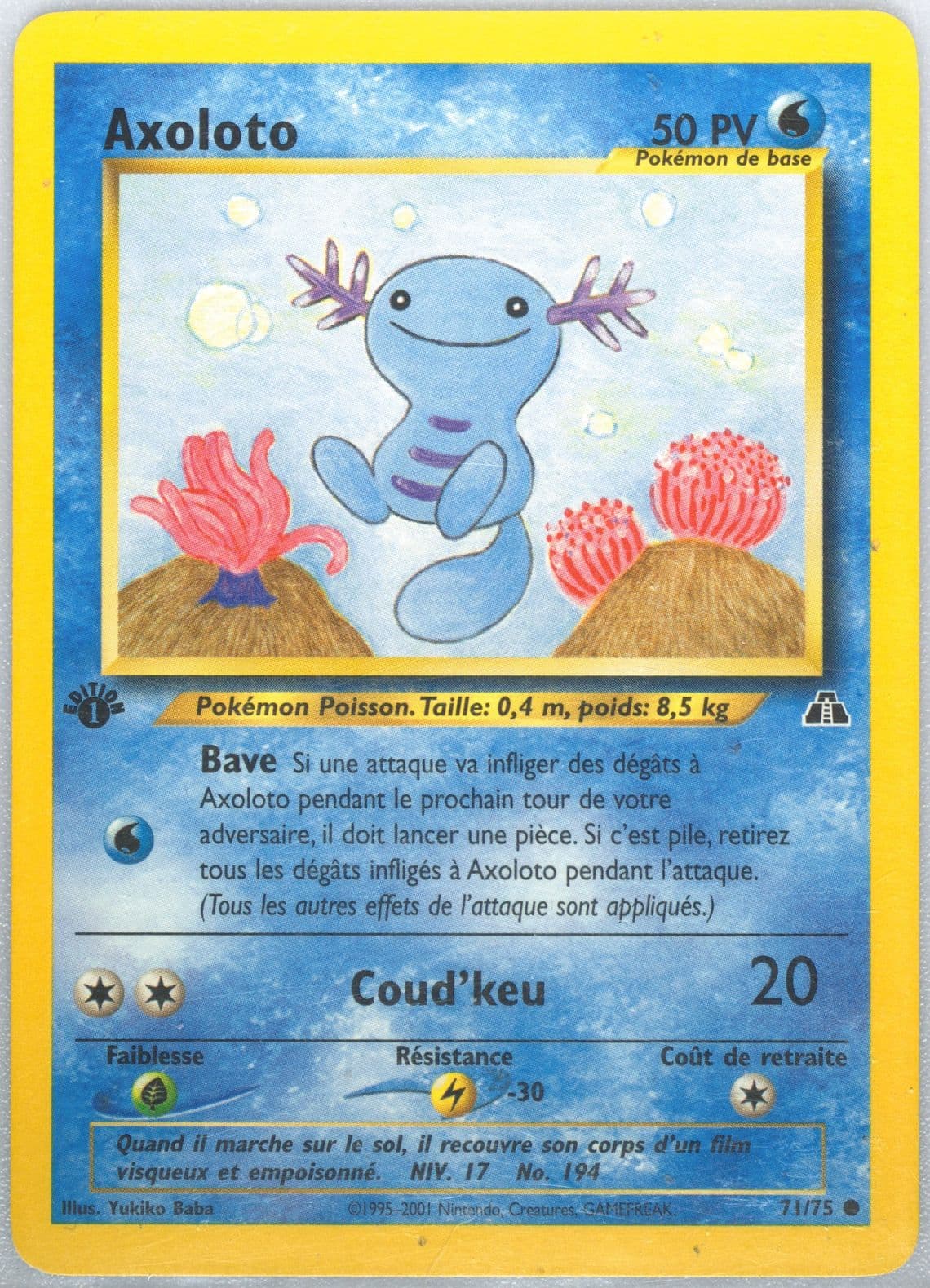 Axoloto French-1st Edition (71) 2001 Pokemon Neo Discovery