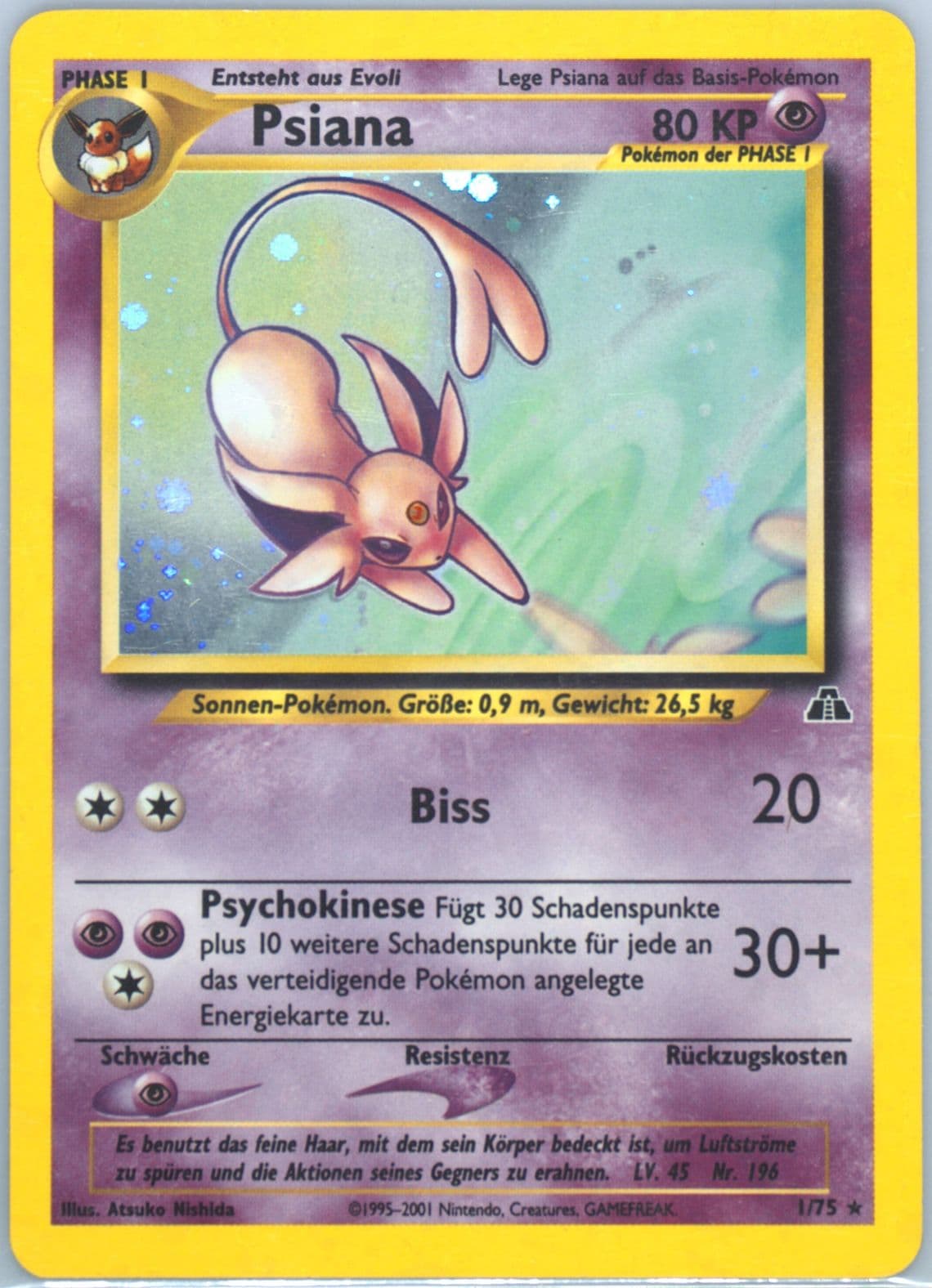 Psiana-Holo German (1) 2001 Pokemon Neo Discovery