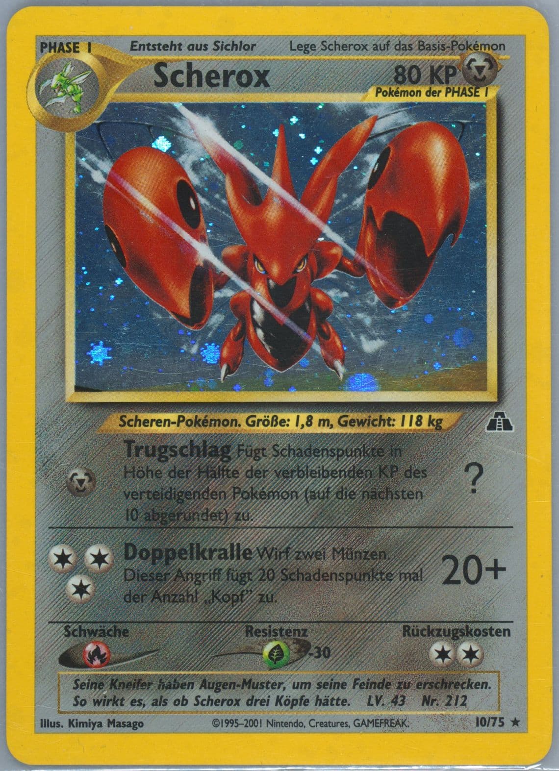 Scherox-Holo German (10) 2001 Pokemon Neo Discovery
