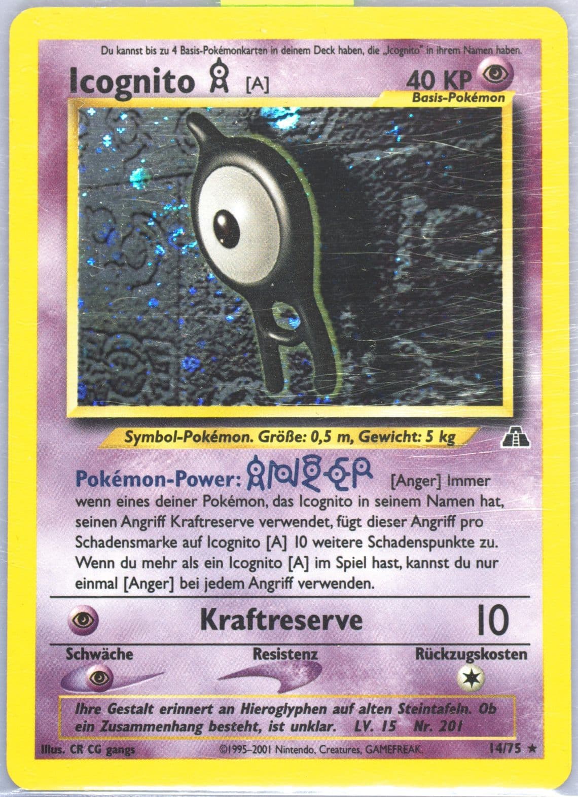 Icognito A-Holo German (14) 2001 Pokemon Neo Discovery