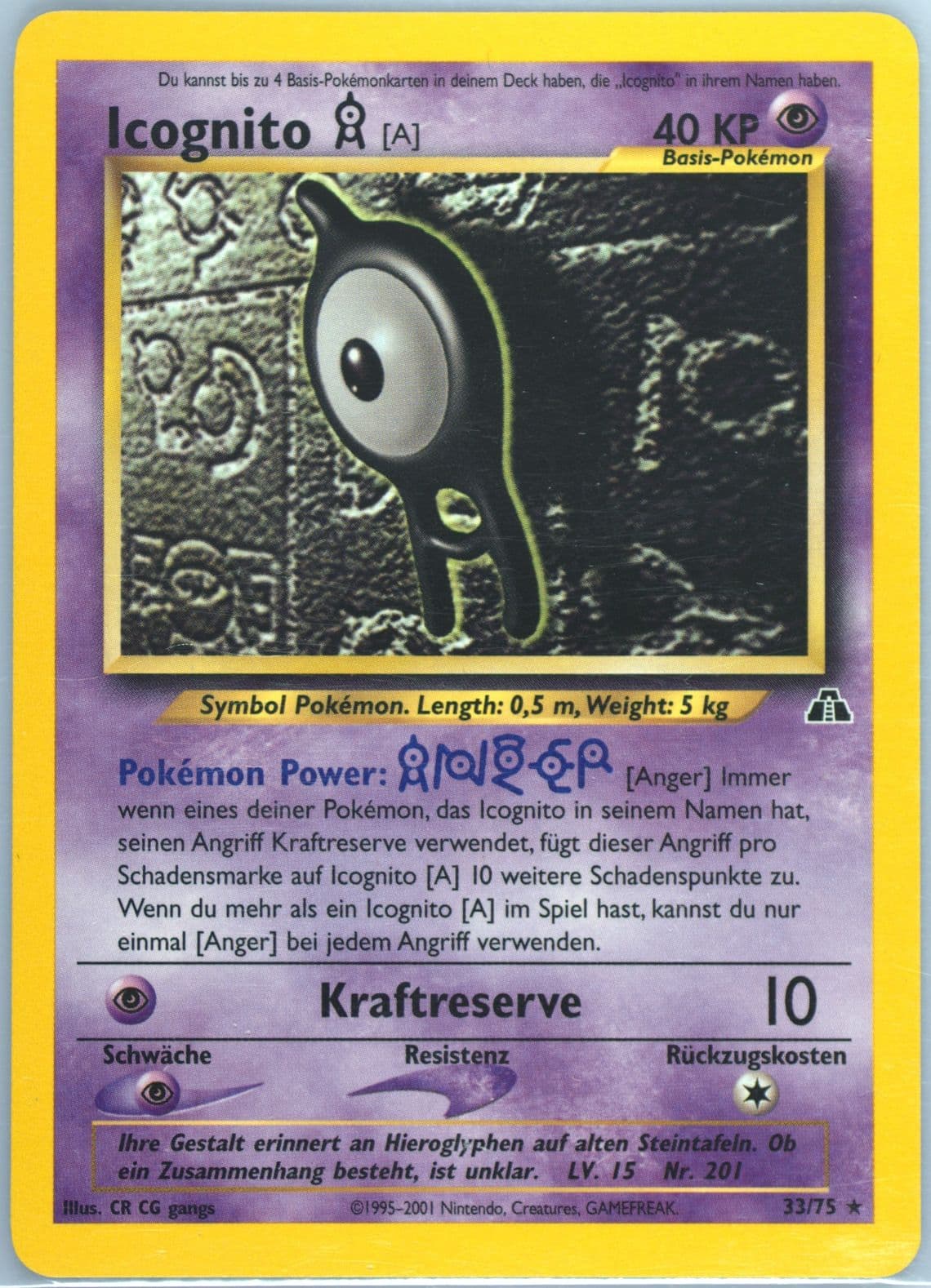 Icognito A German (33) 2001 Pokemon Neo Discovery