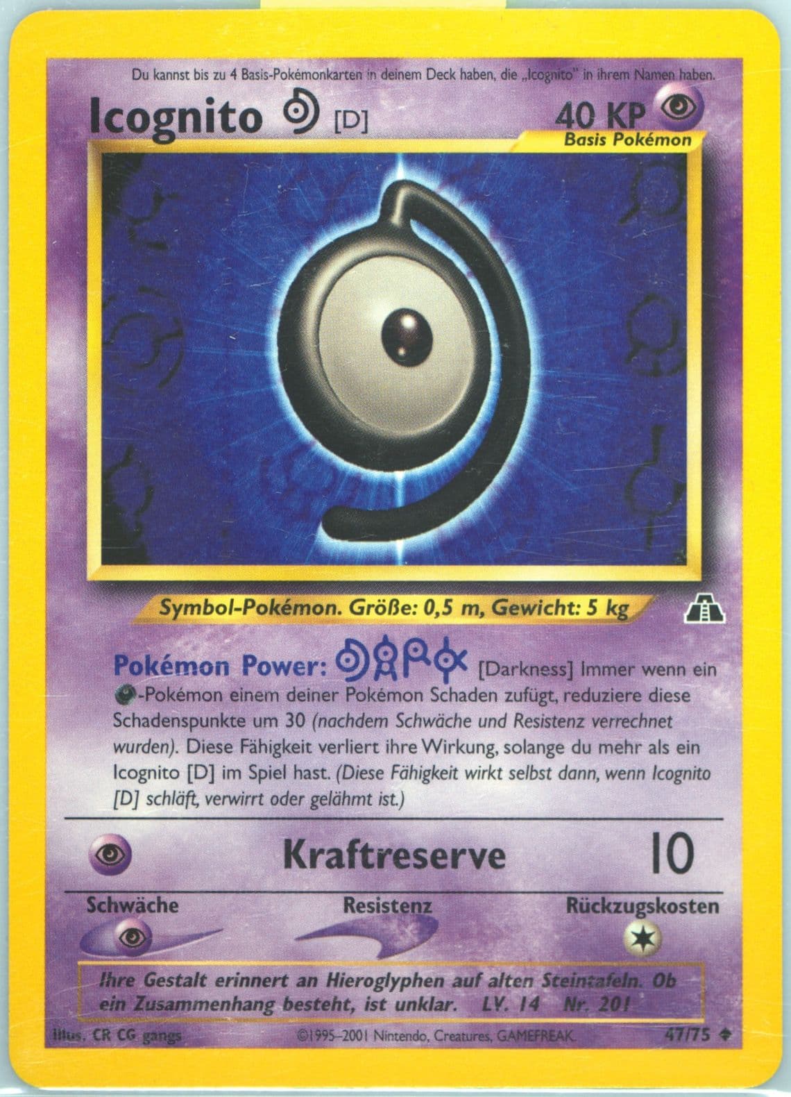 Icognito D German (47) 2001 Pokemon Neo Discovery