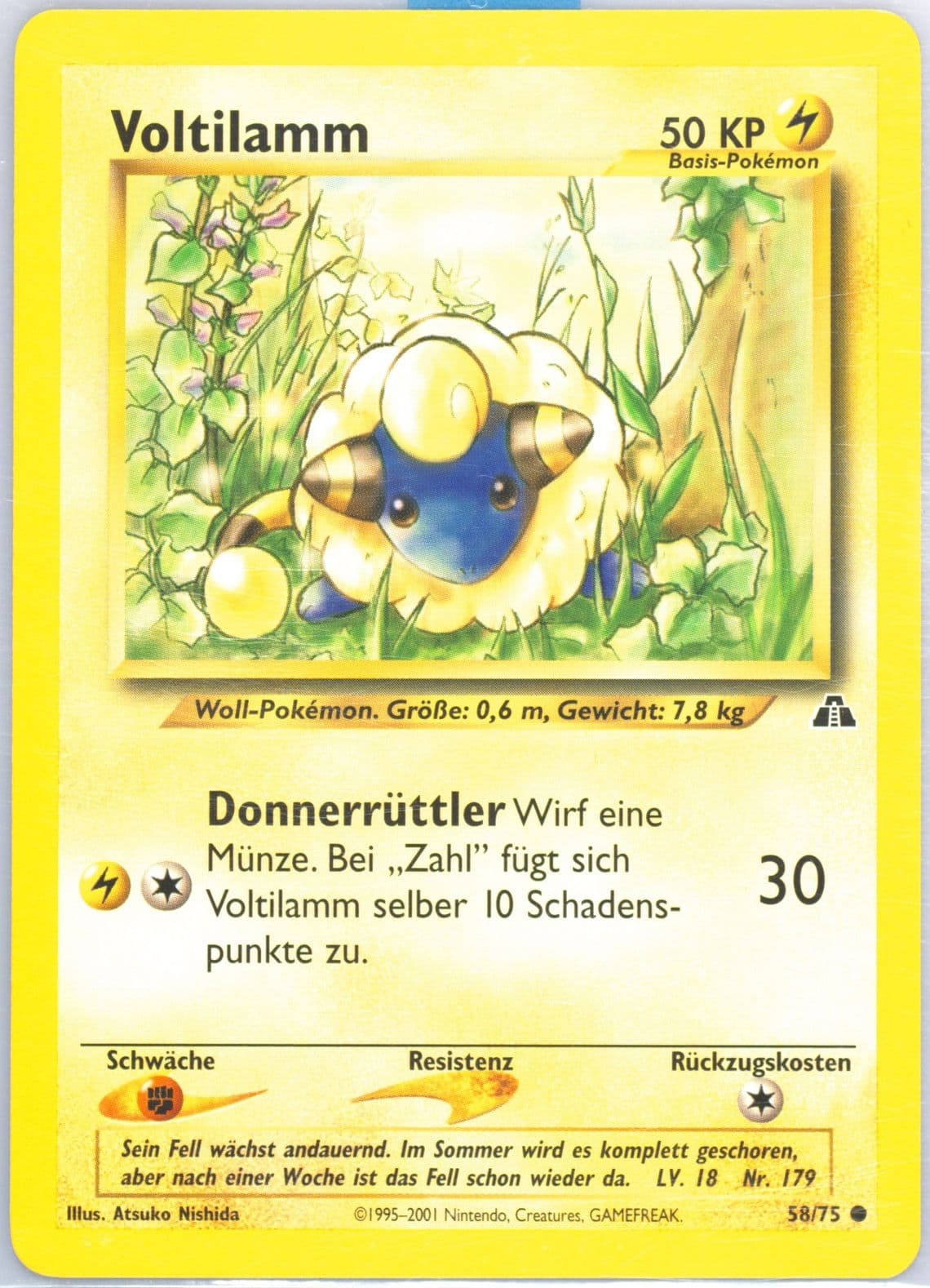 Voltilamm German (58) 2001 Pokemon Neo Discovery