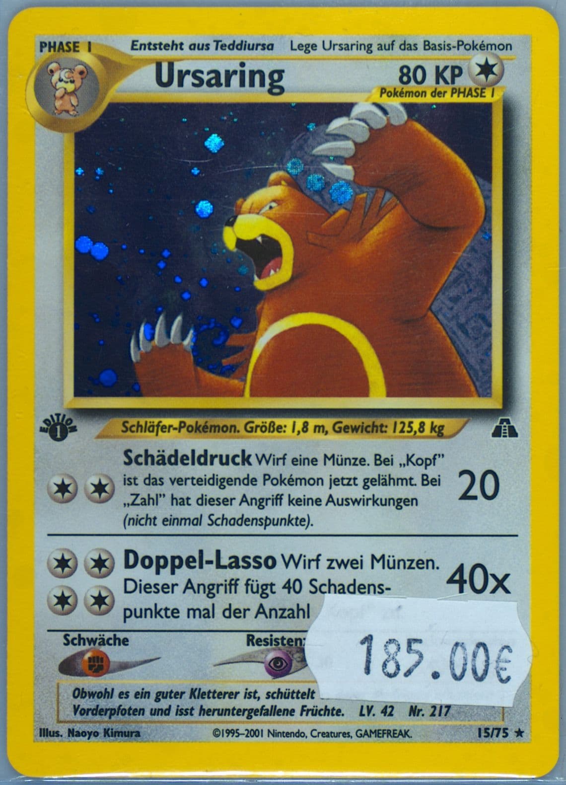 Ursaring-Holo German-1st Edition (15) 2001 Pokemon Neo Discovery