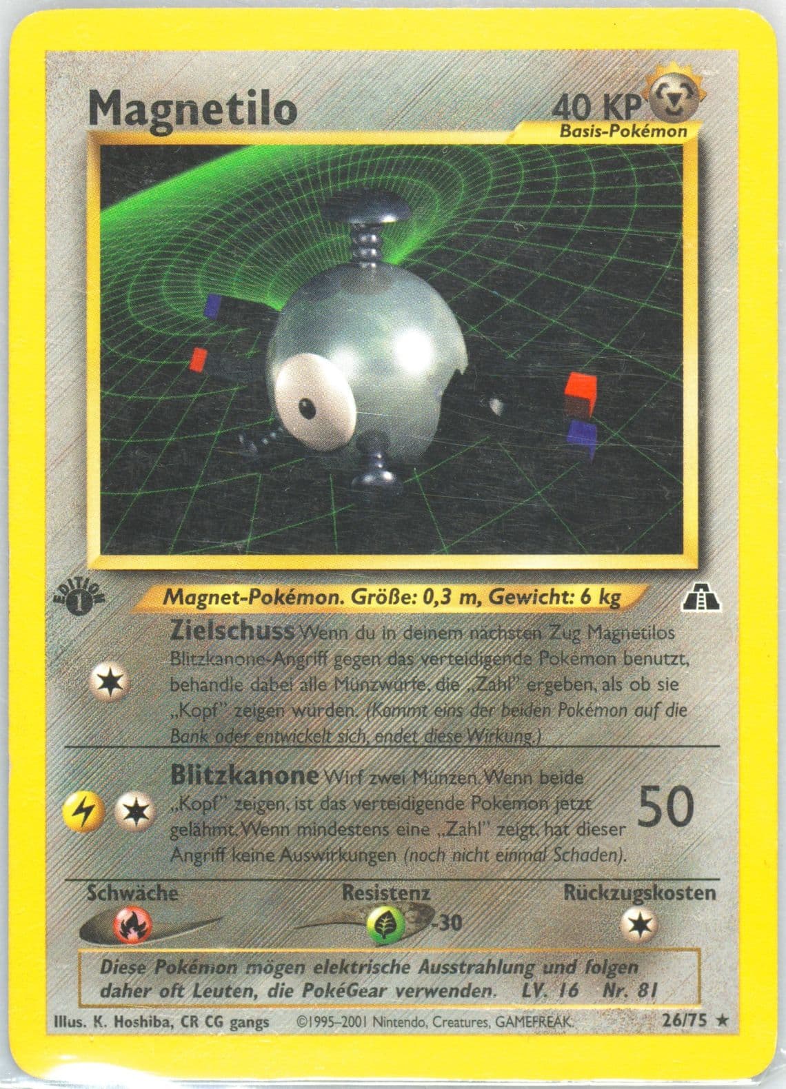 Magnetilo German-1st Edition (26) 2001 Pokemon Neo Discovery