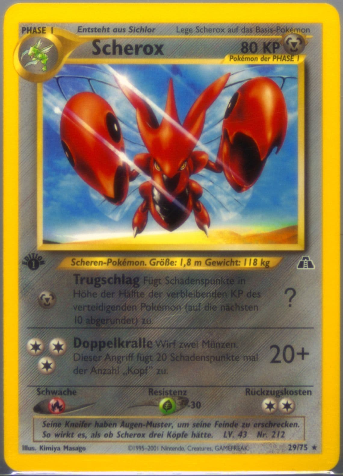 Scherox German-1st Edition (29) 2001 Pokemon Neo Discovery