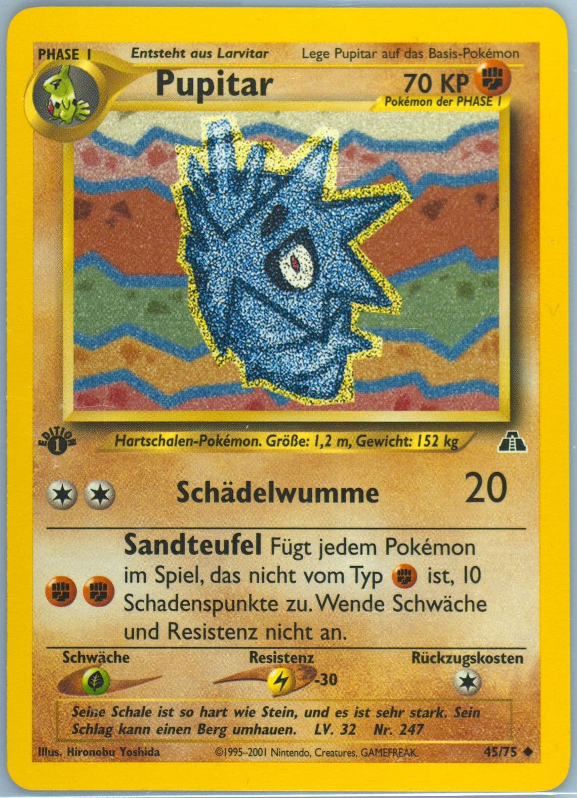 Pupitar German-1st Edition (45) 2001 Pokemon Neo Discovery