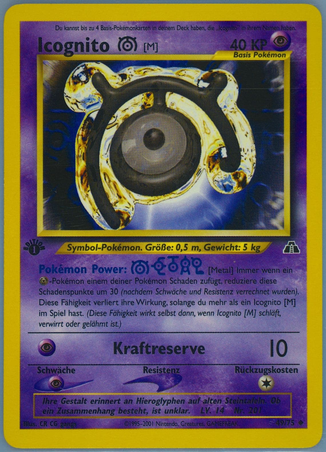 Icognito M German-1st Edition (49) 2001 Pokemon Neo Discovery