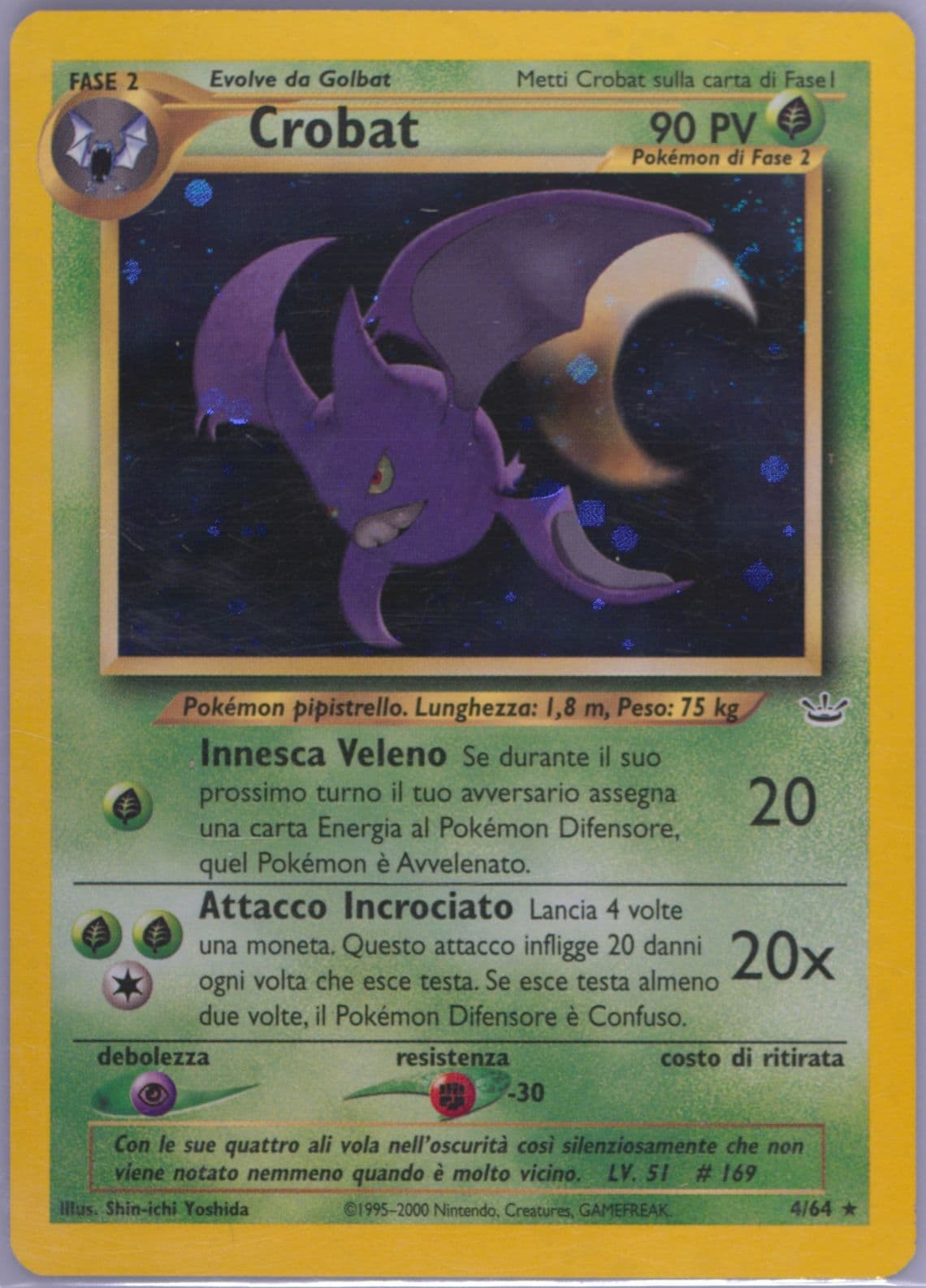 Crobat-Holo Italian (4) 2001 Pokemon Neo Revelation