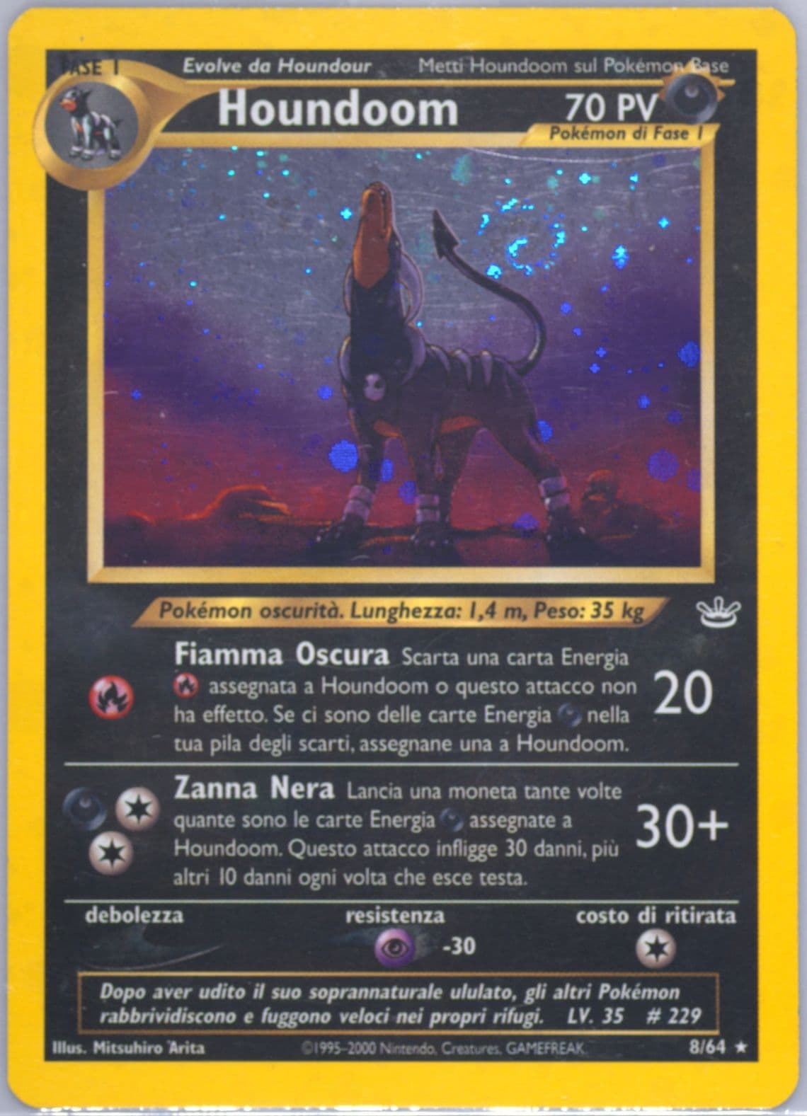 Houndoom-Holo Italian (8) 2001 Pokemon Neo Revelation