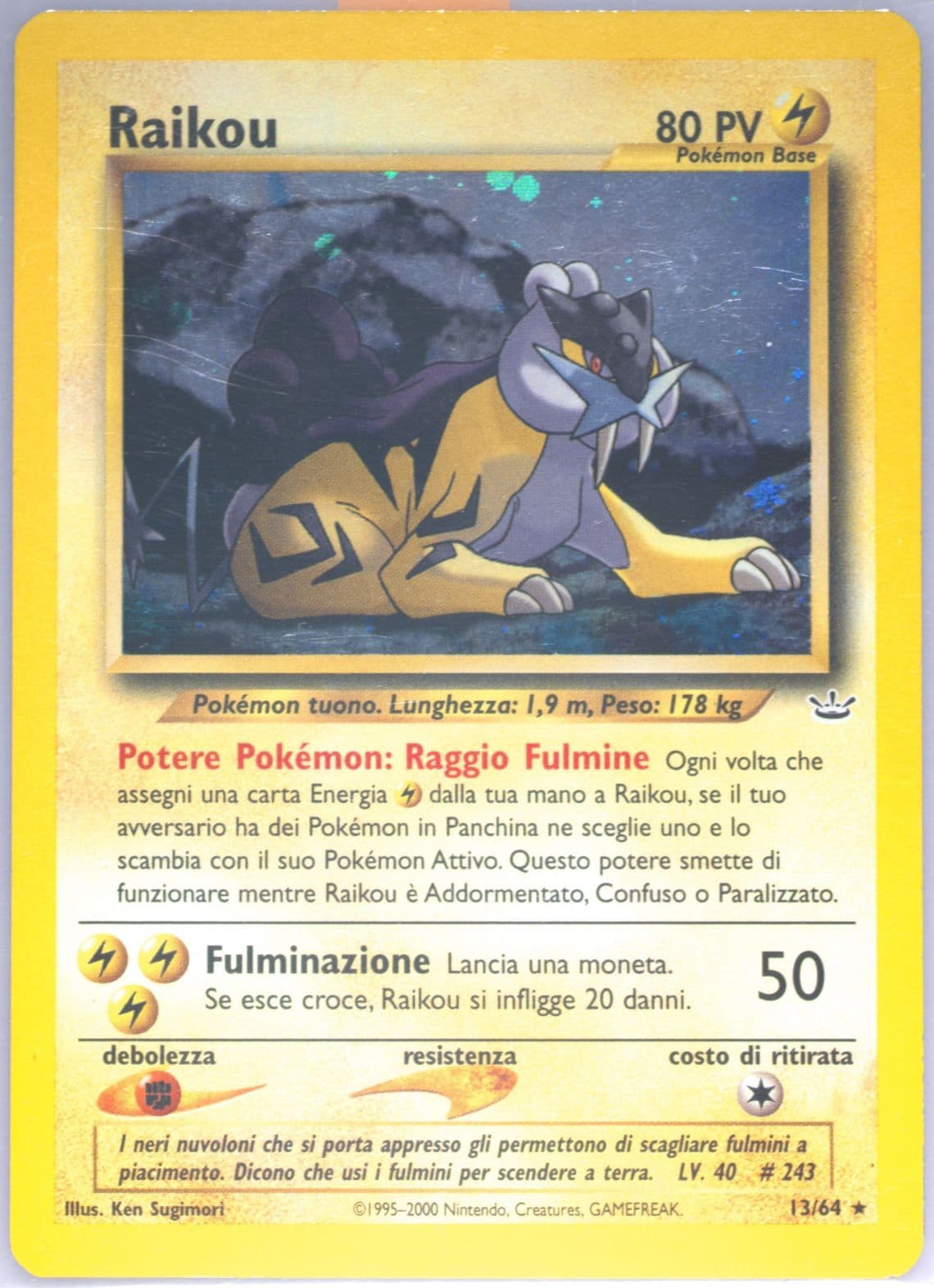 Raikou-Holo Italian (13) 2001 Pokemon Neo Revelation