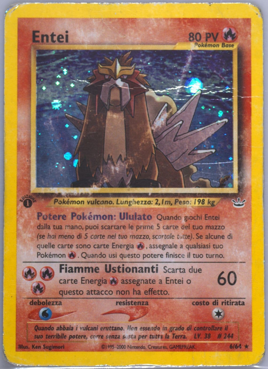 Entei-Holo Italian (6) 2001 Pokemon Neo Revelation 1st Edition