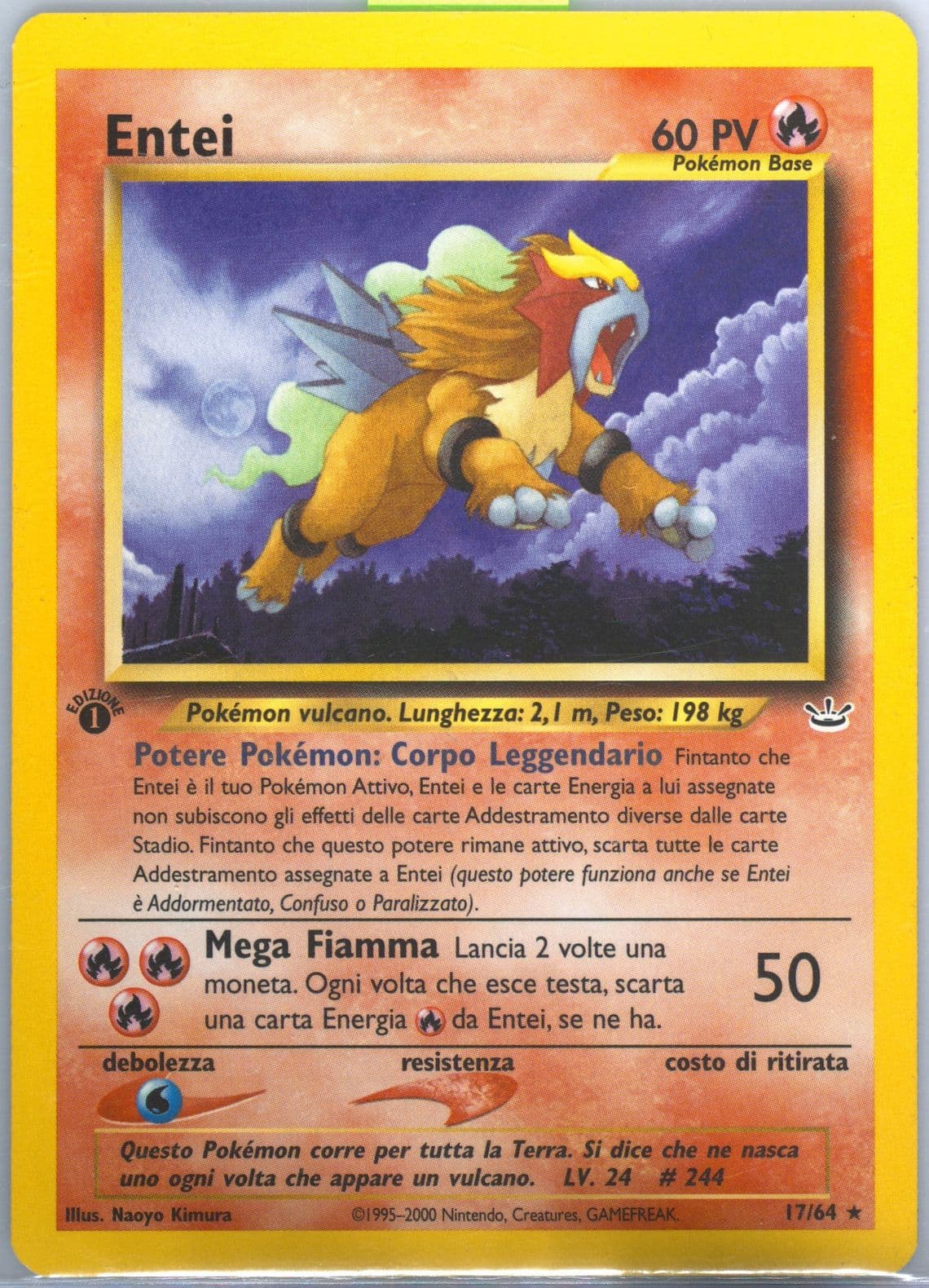 Entei Italian (17) 2001 Pokemon Neo Revelation 1st Edition