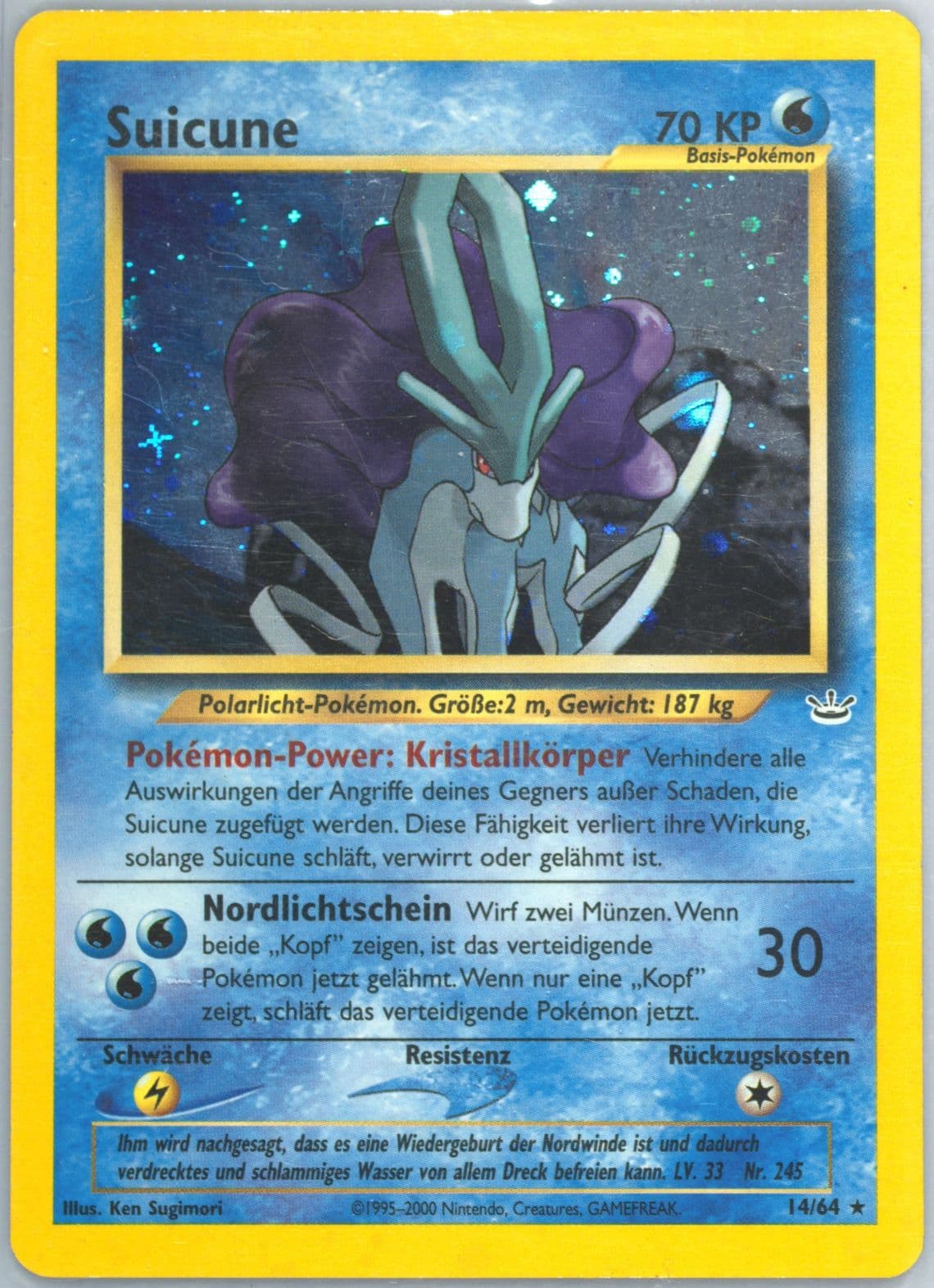 Suicune-Holo (14) 2002 Pokemon German Neo Revelation