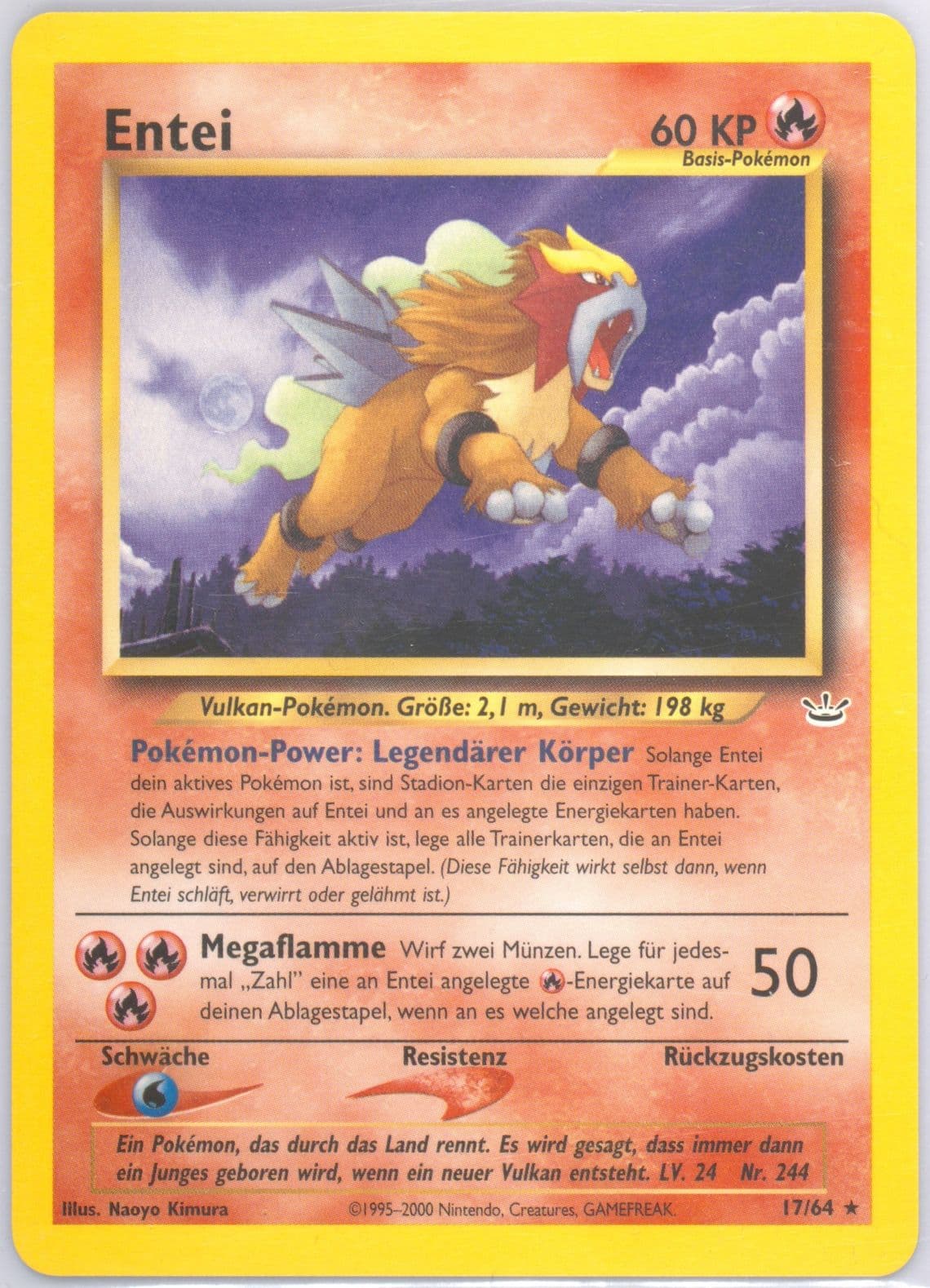 Entei (17) 2002 Pokemon German Neo Revelation