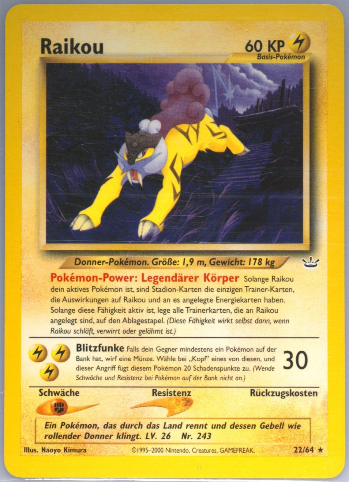 Raikou (22) 2002 Pokemon German Neo Revelation