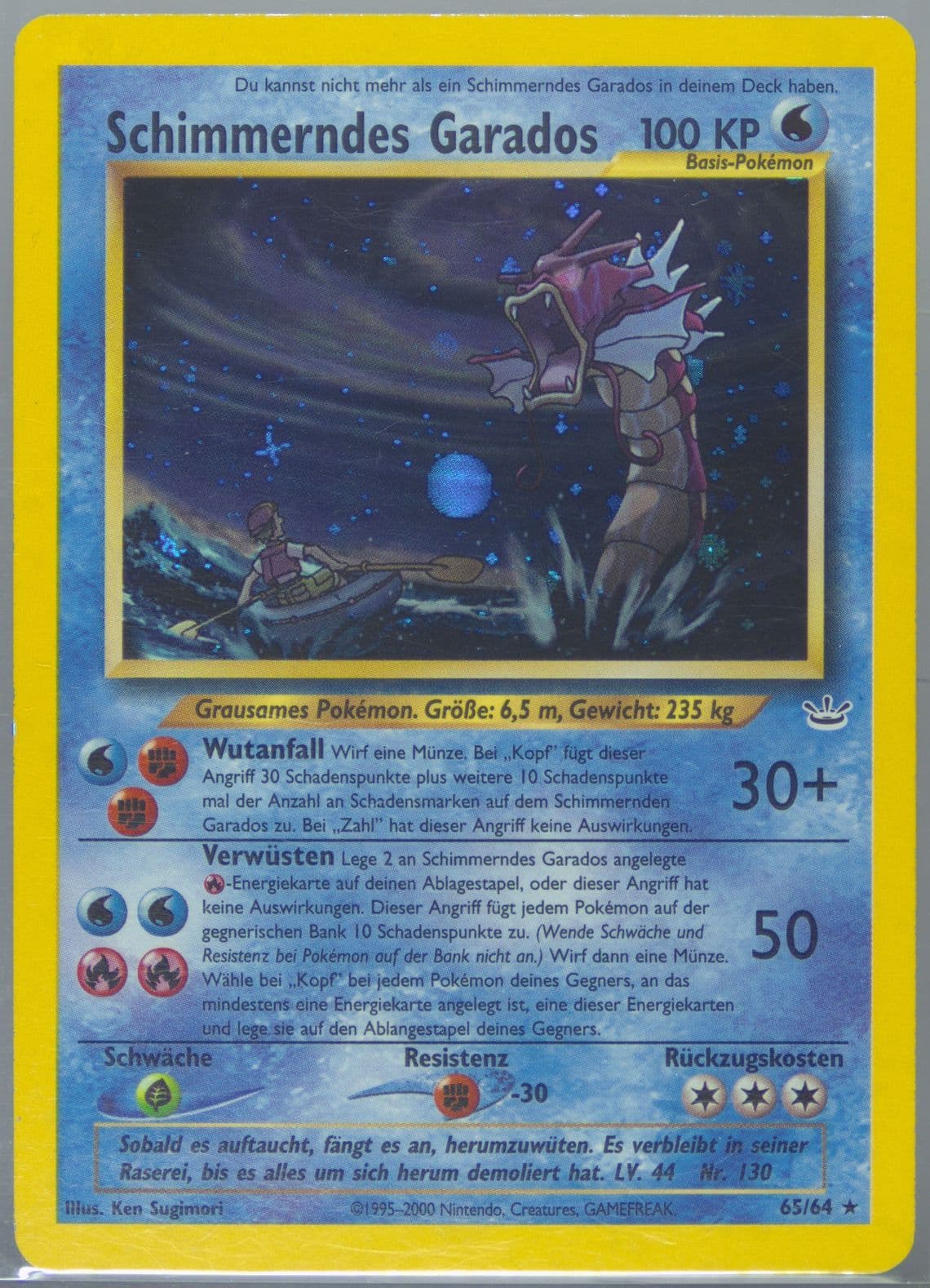 Schimmerndes Garados-Holo (65) 2002 Pokemon German Neo Revelation