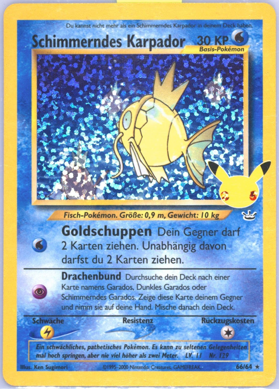 Schimmerndes Karpador-Holo (66) 2002 Pokemon German Neo Revelation