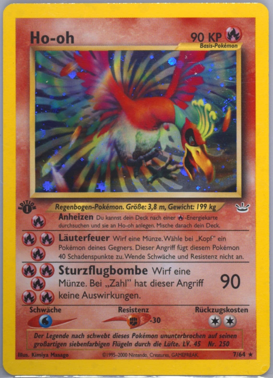 HO-Oh-Holo 1st Edition (7) 2002 Pokemon German Neo Revelation