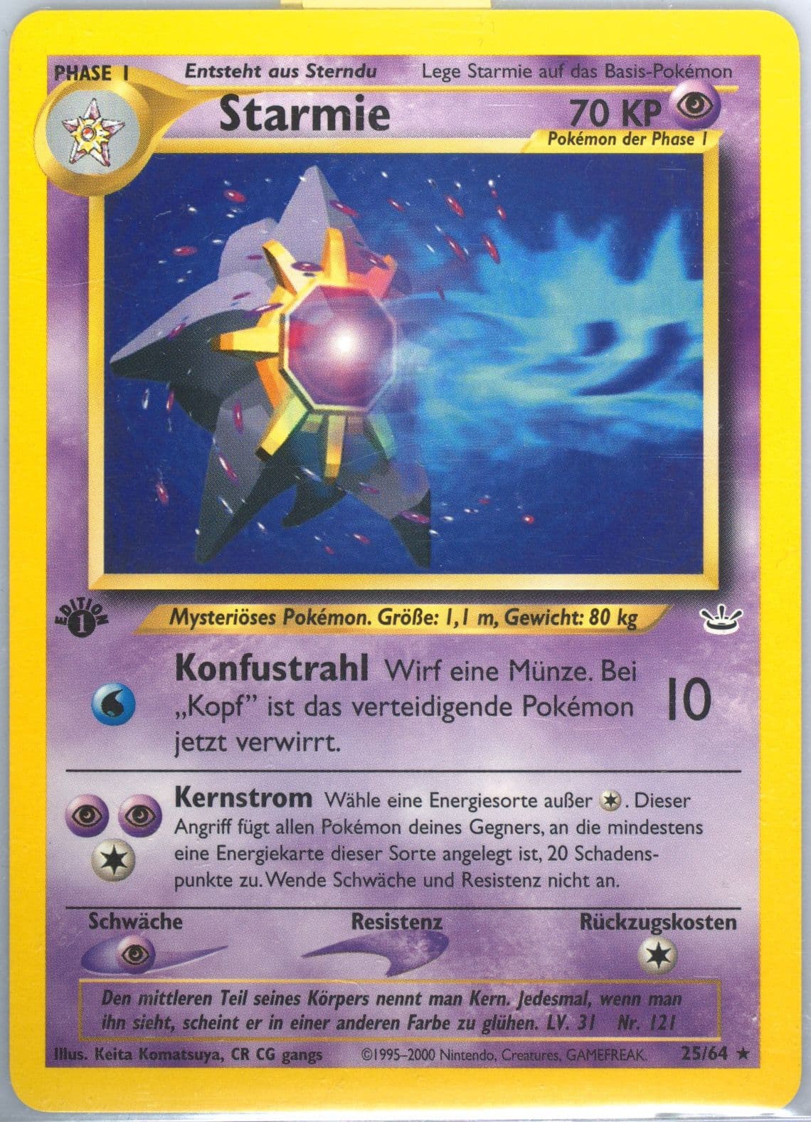 Starmie 1st Edition (25) 2002 Pokemon German Neo Revelation