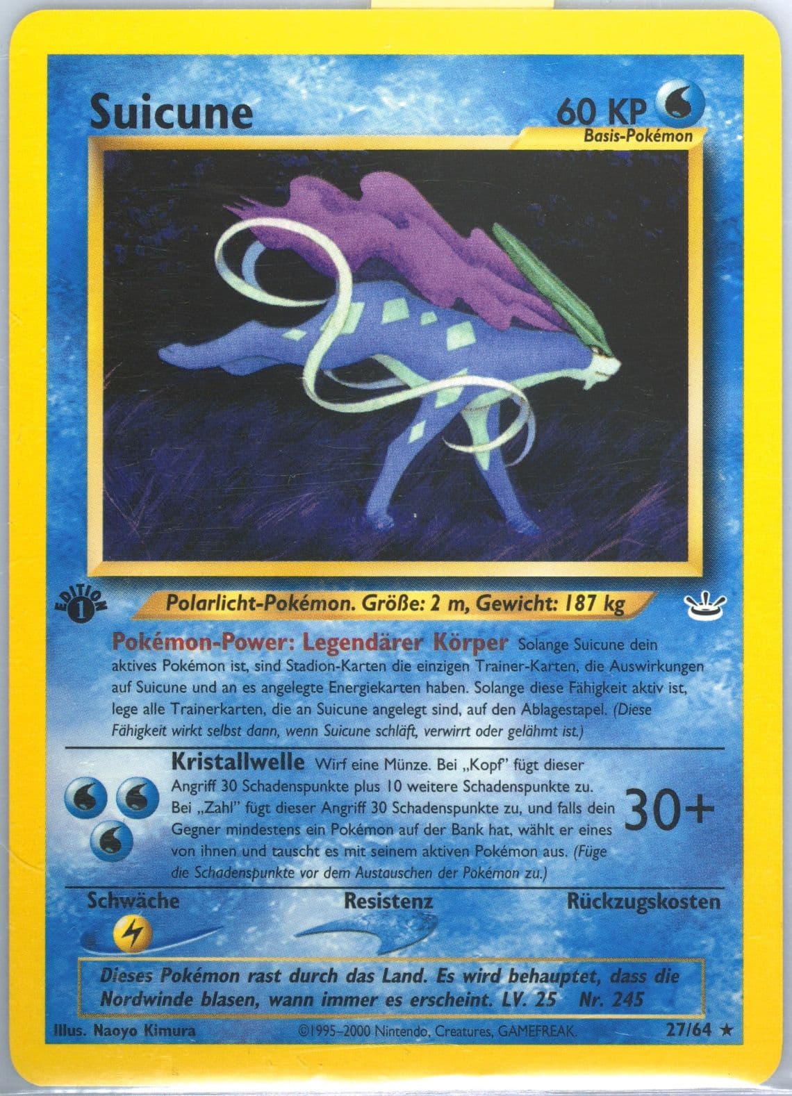 Suicune 1st Edition (27) 2002 Pokemon German Neo Revelation