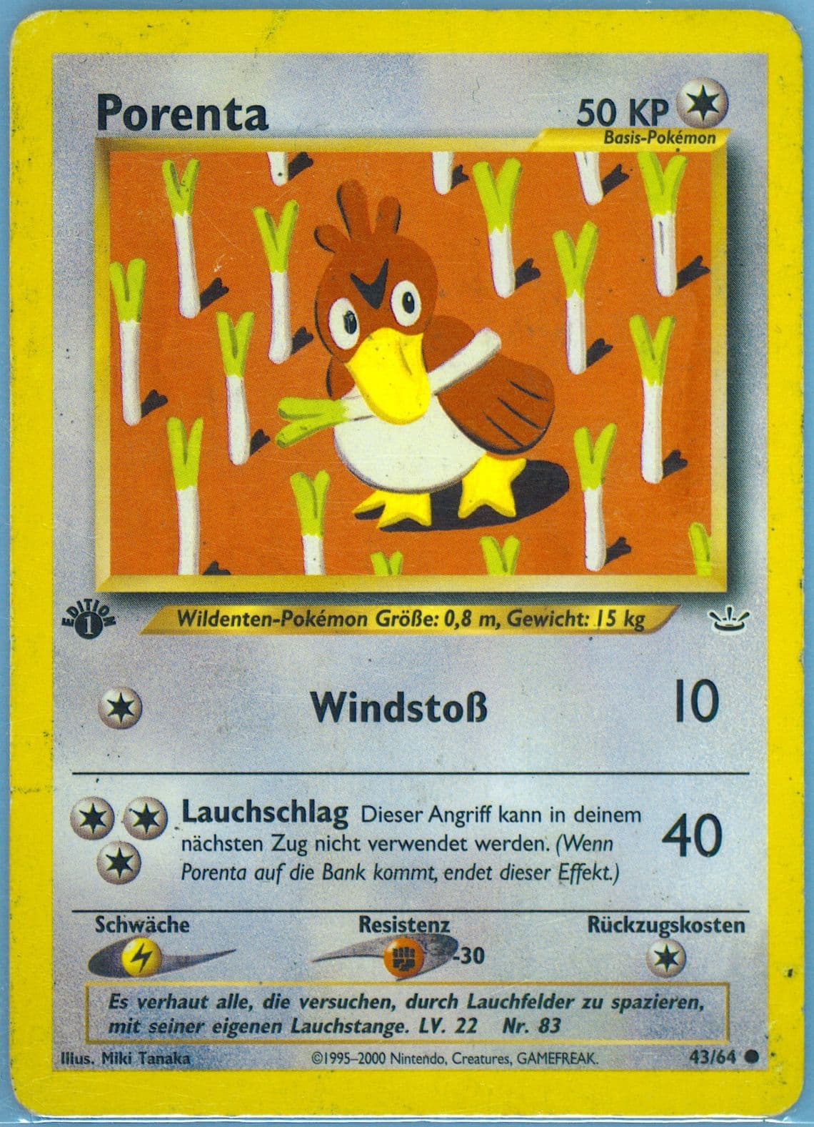 Porenta 1st Edition (43) 2002 Pokemon German Neo Revelation