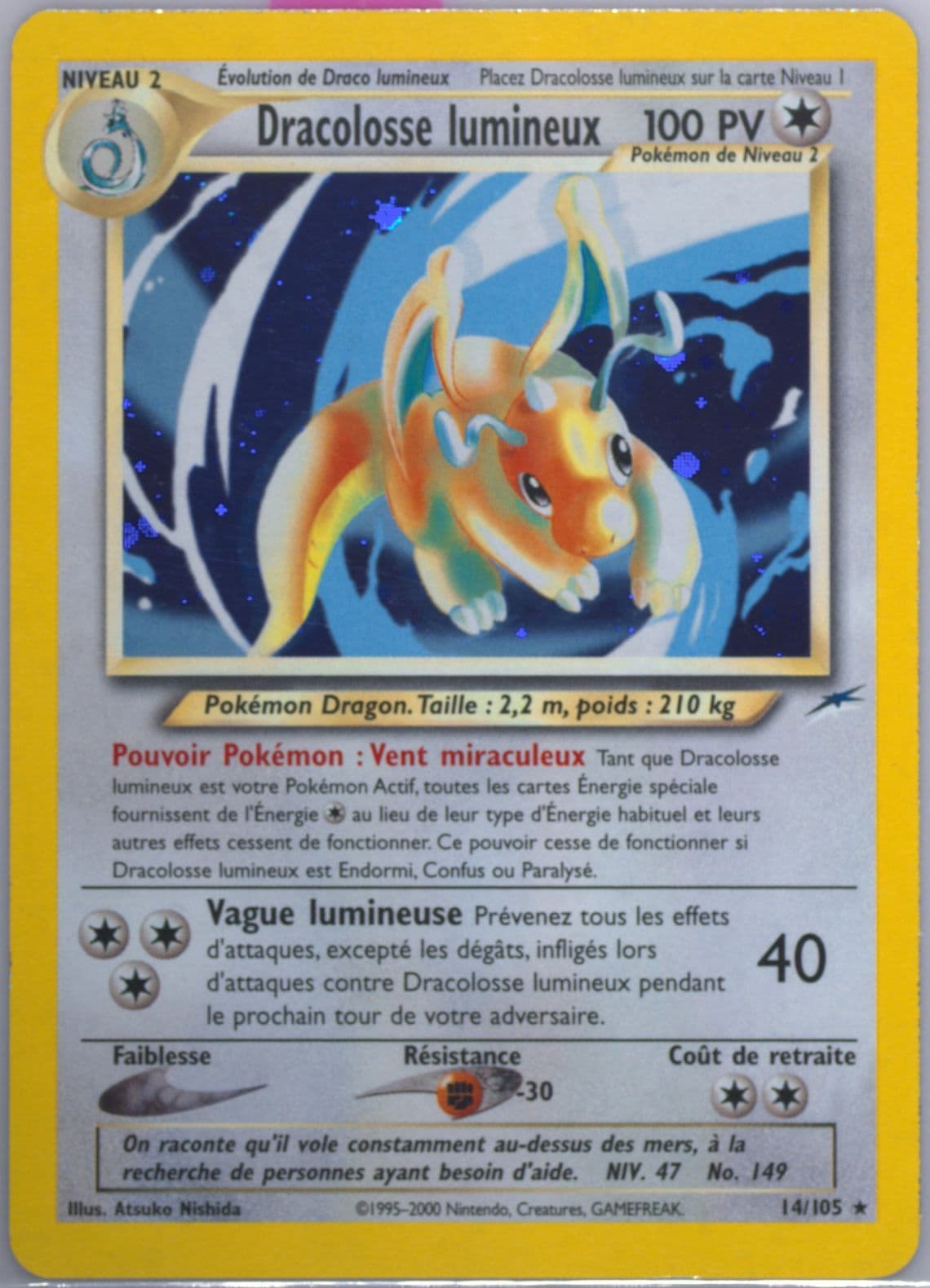 Dracolosse Lumineux-Holo French (14) 2002 Pokemon Neo Destiny