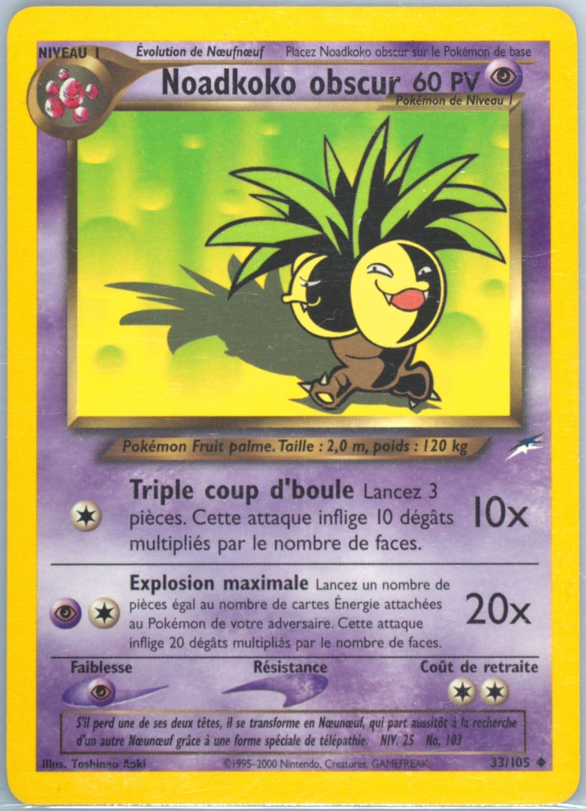 Noadkoko Obscur French (33) 2002 Pokemon Neo Destiny