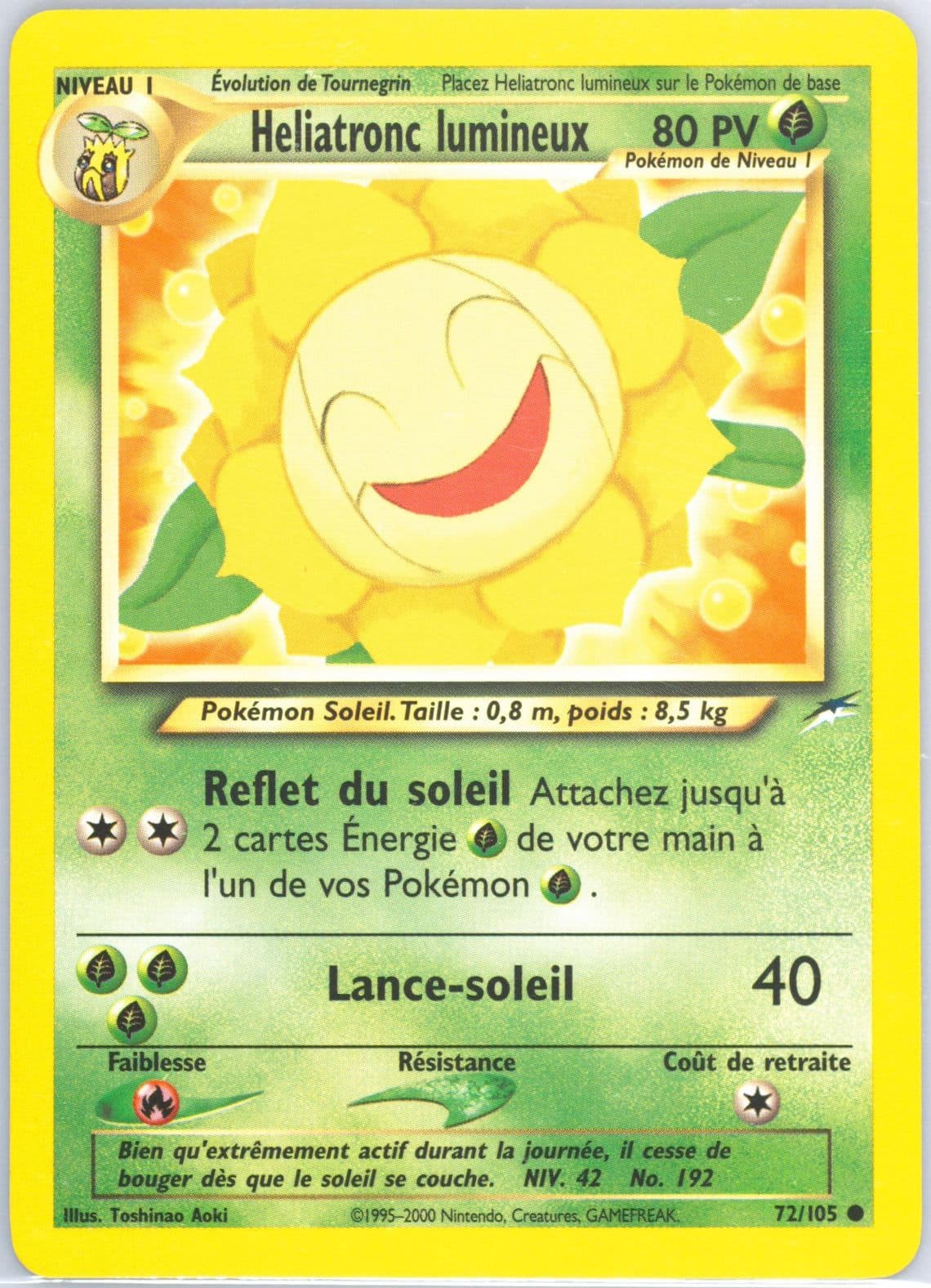 Heliatronc Lumineux French (72) 2002 Pokemon Neo Destiny