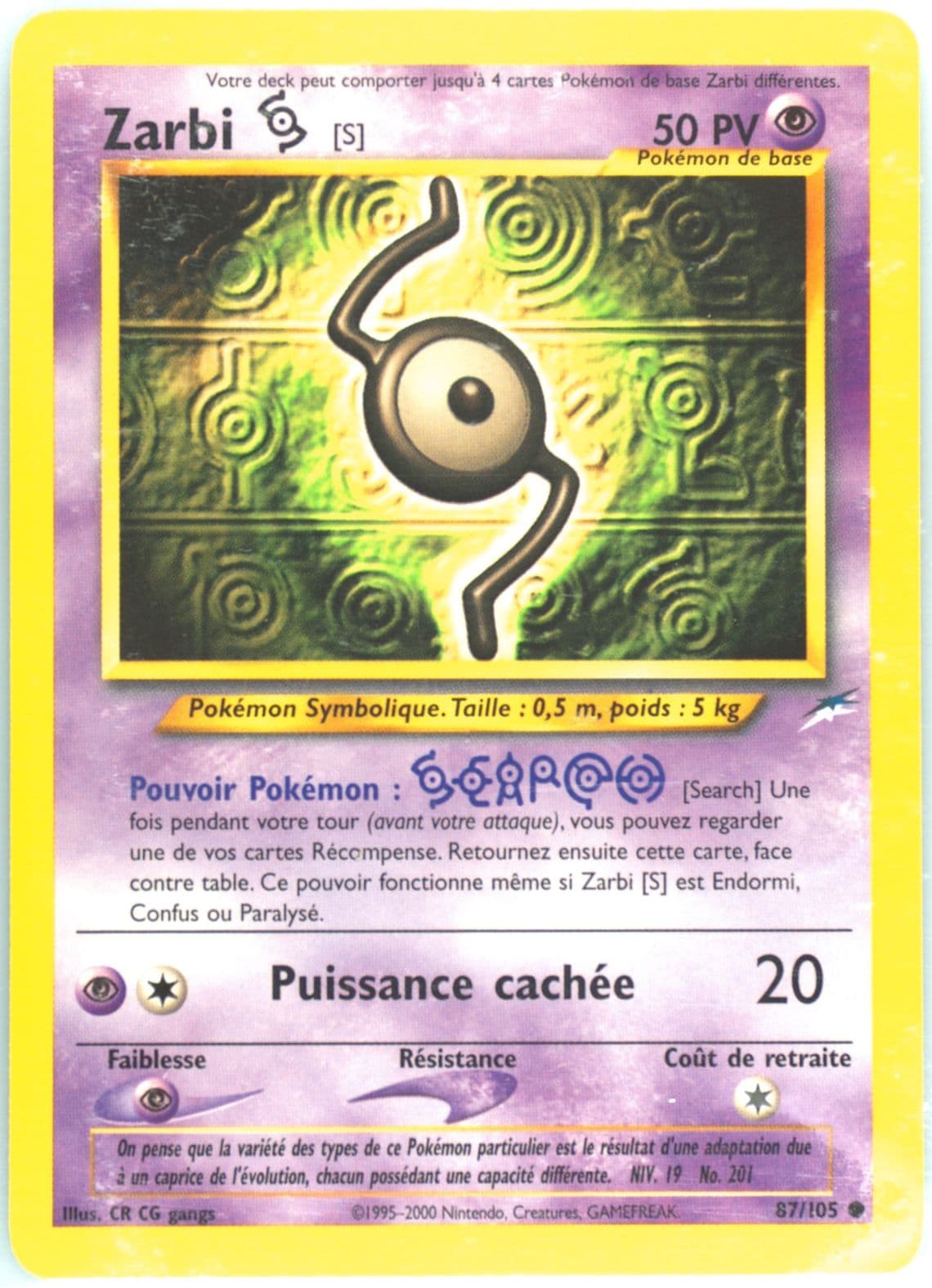 Zarbi S French (87) 2002 Pokemon Neo Destiny