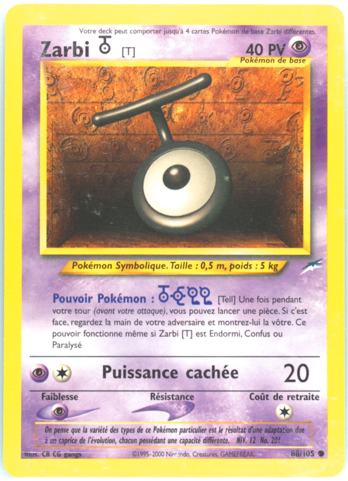 Zarbi T French (88) 2002 Pokemon Neo Destiny