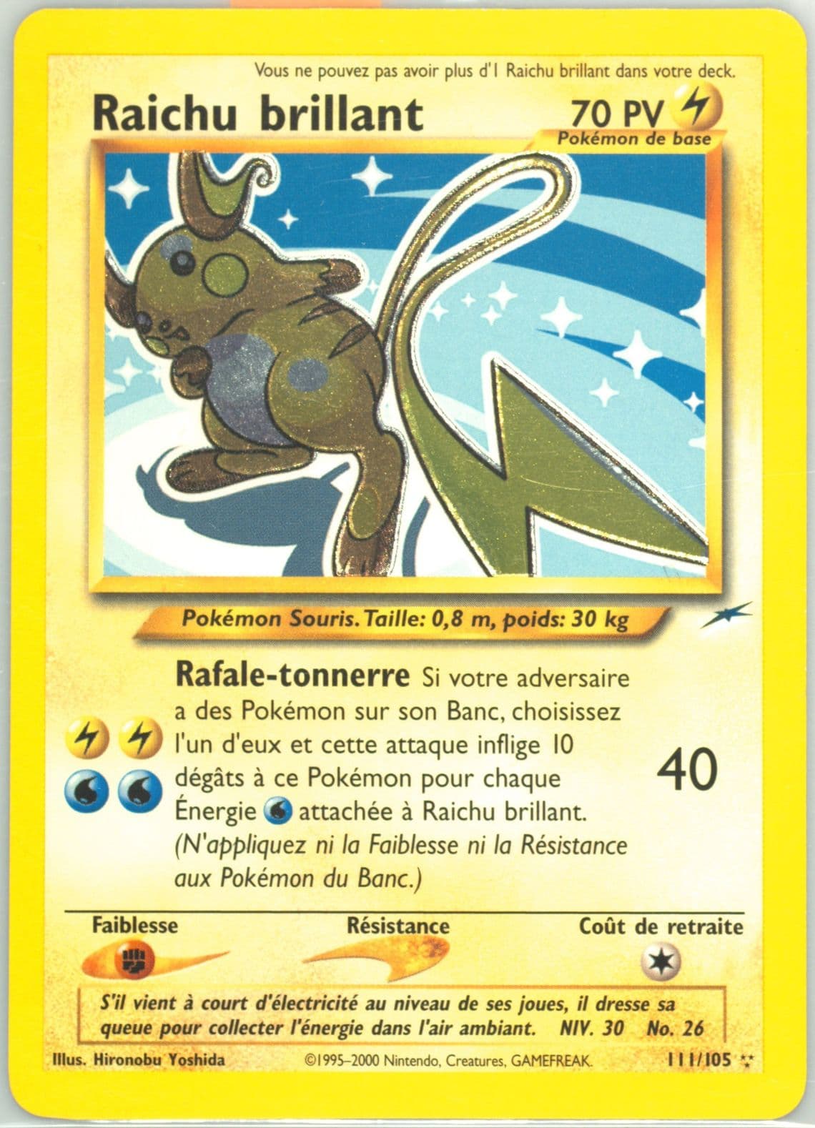 Raichu Brillant French (111) 2002 Pokemon Neo Destiny