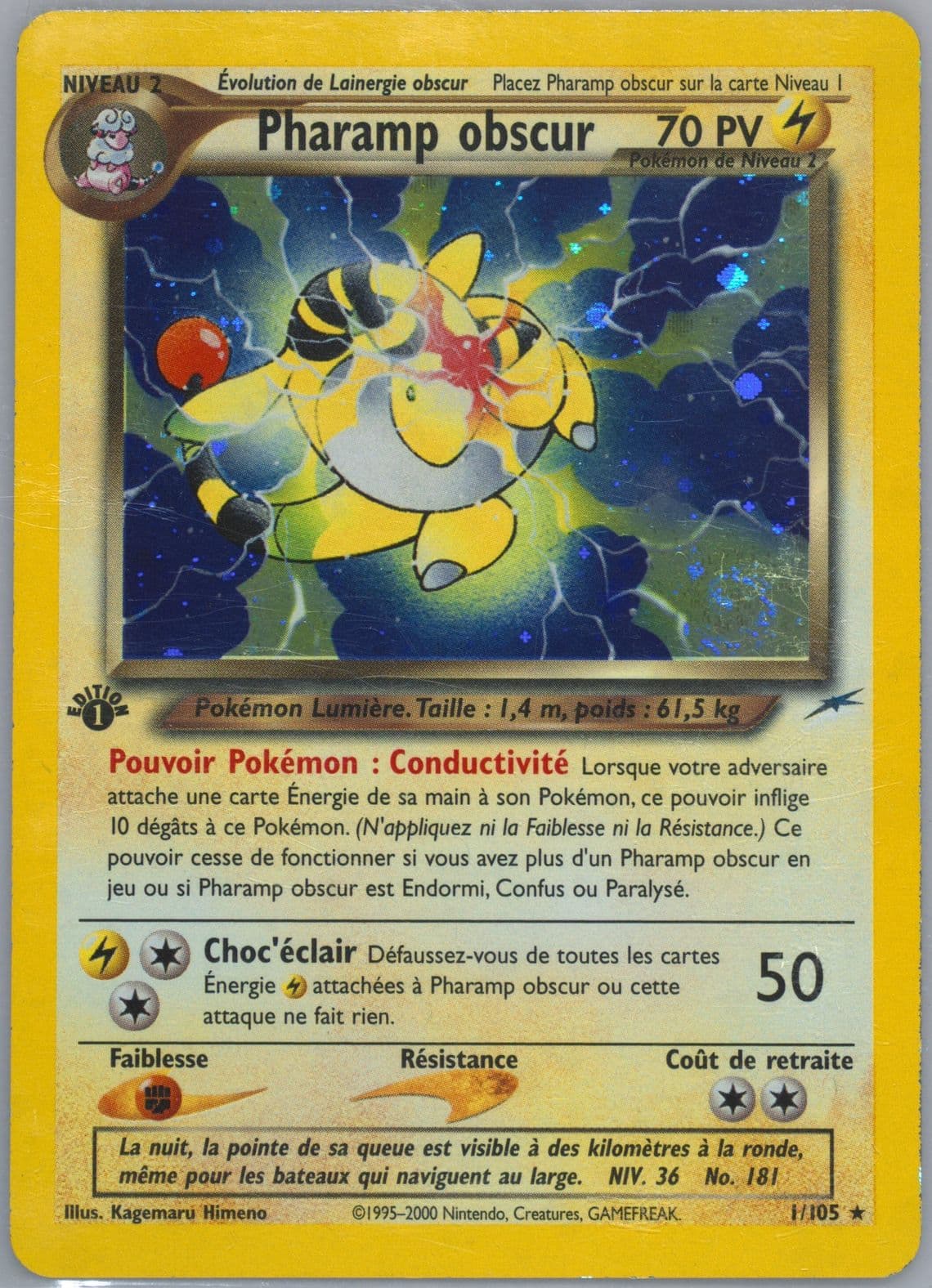 Pharamp Obscur-Holo French-1st Edition (1) 2002 Pokemon Neo Destiny