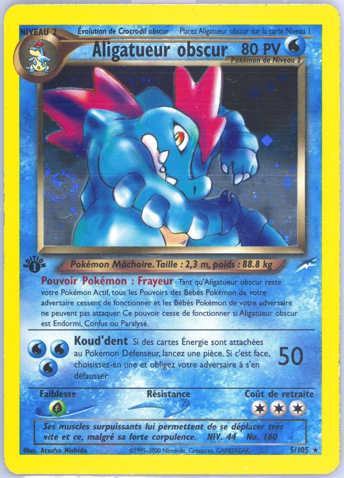 Aligatueur Obscur-Holo French-1st Edition (5) 2002 Pokemon Neo Destiny