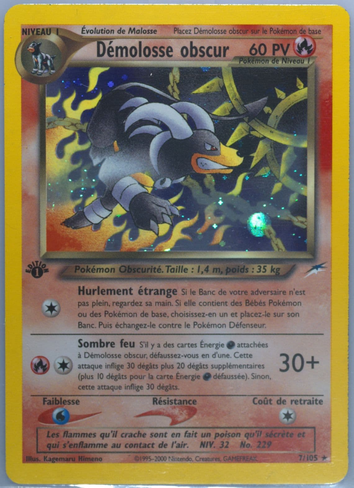 Demolosse Obscur-Holo French-1st Edition (7) 2002 Pokemon Neo Destiny