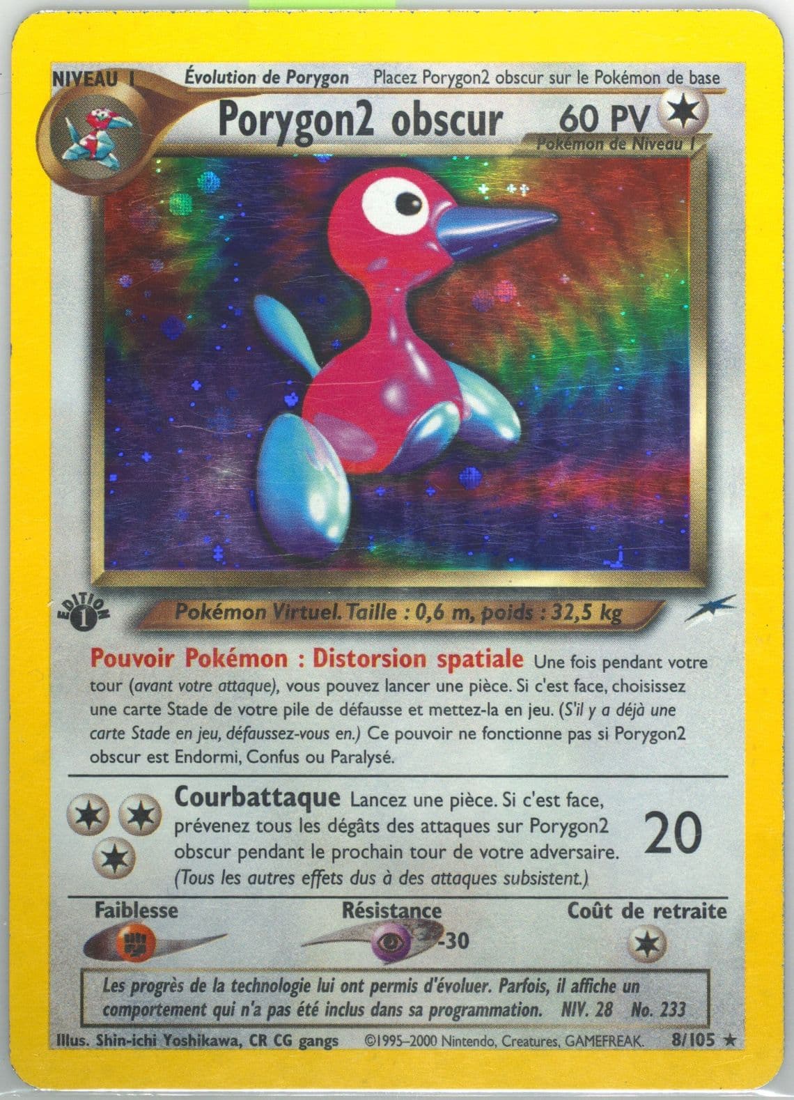 PORYGON2 Obscur-Holo French-1st Edition (8) 2002 Pokemon Neo Destiny