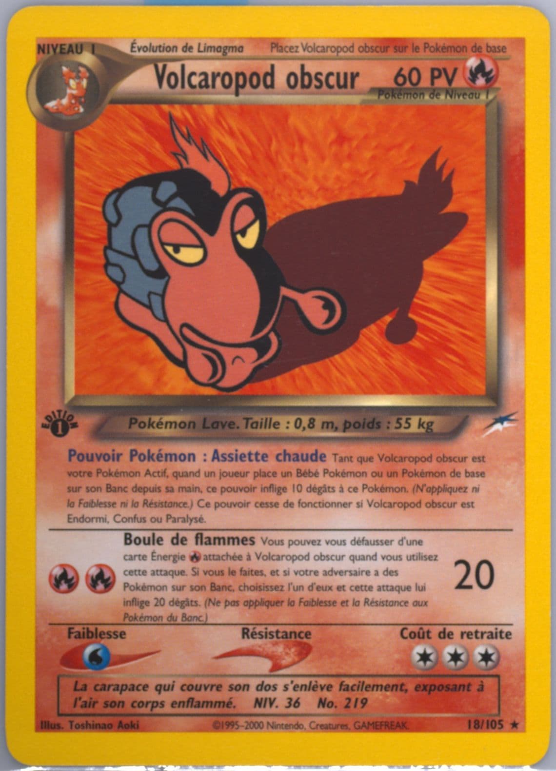 Volcaropod Obscur French-1st Edition (18) 2002 Pokemon Neo Destiny