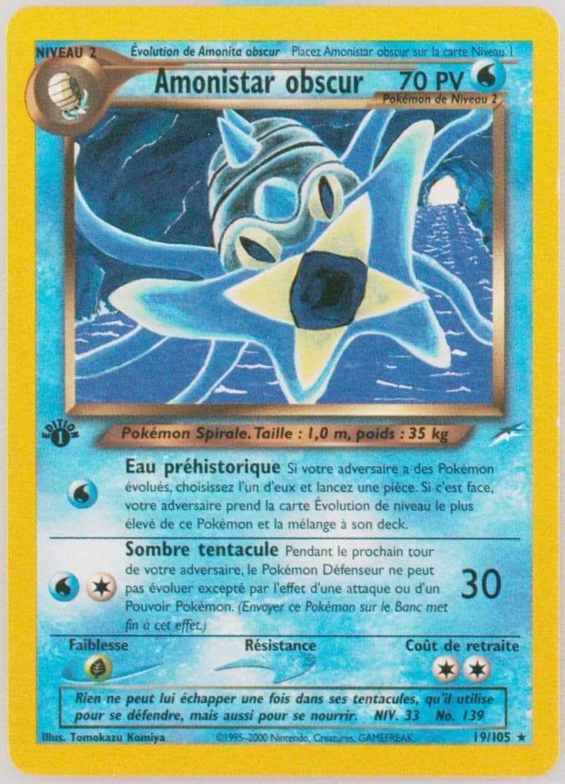 Amonistar Obscur French-1st Edition (19) 2002 Pokemon Neo Destiny