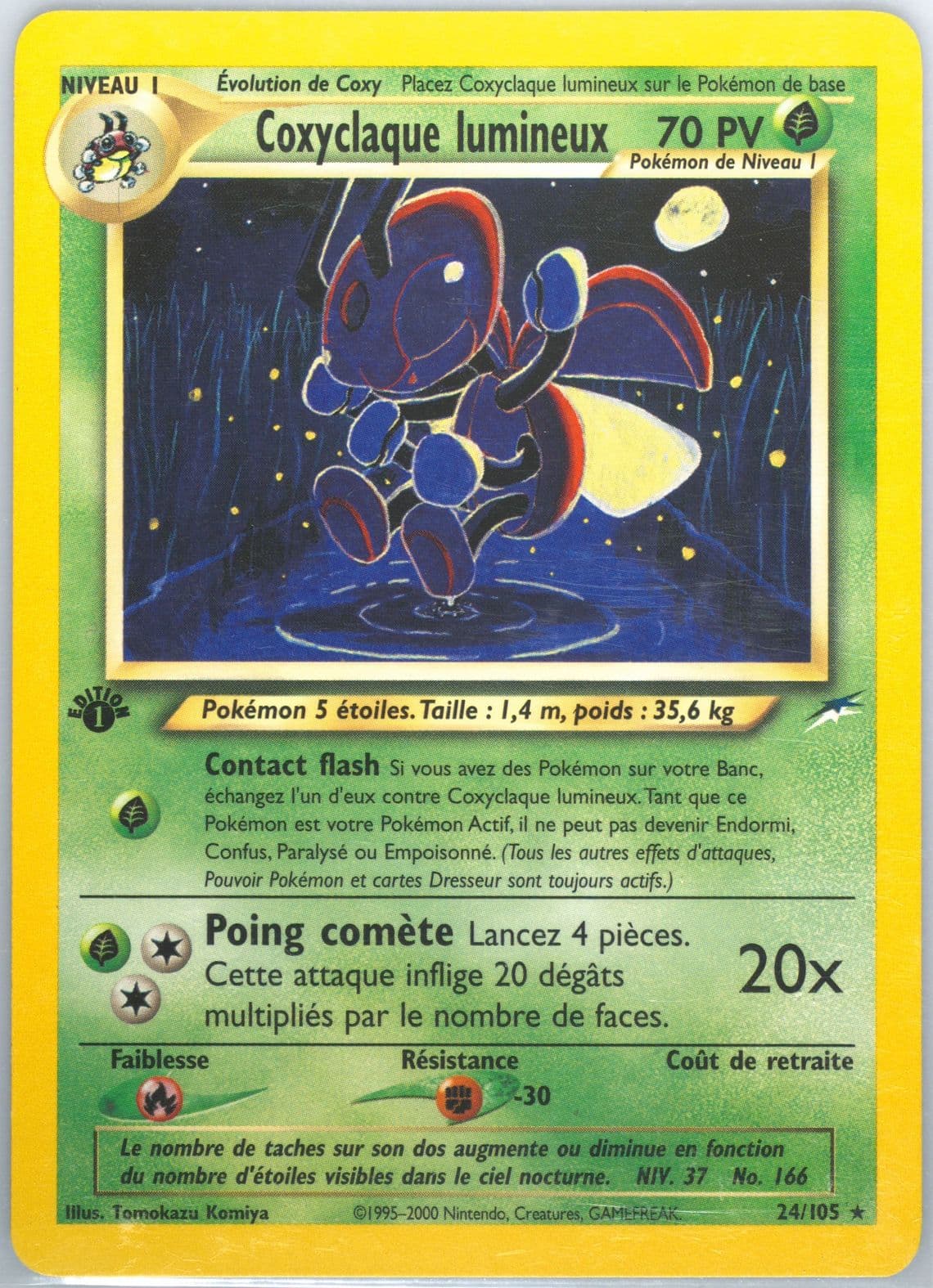 Coxyclaque Lumineux French-1st Edition (24) 2002 Pokemon Neo Destiny