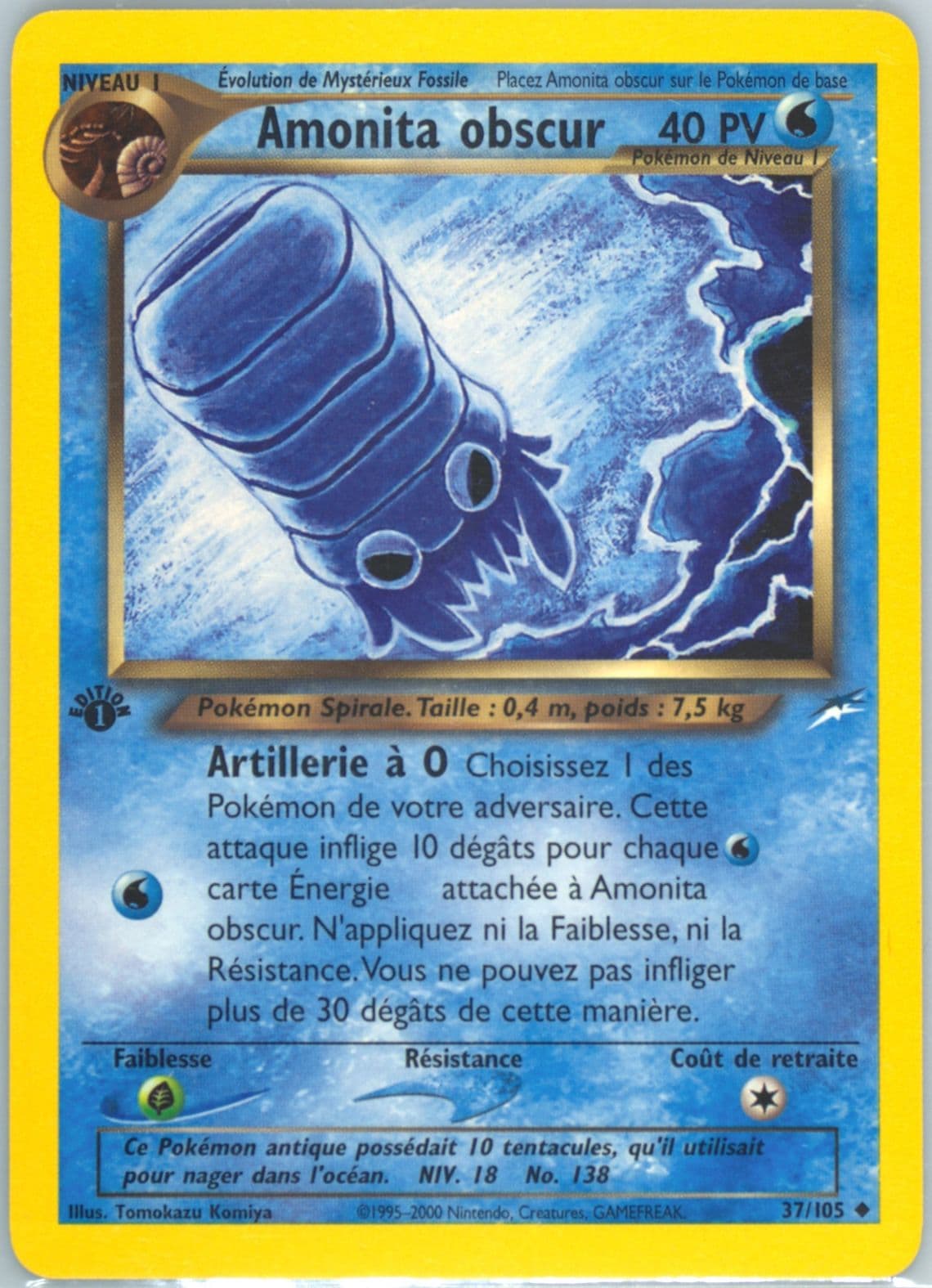 Amonita Obscur French-1st Edition (37) 2002 Pokemon Neo Destiny