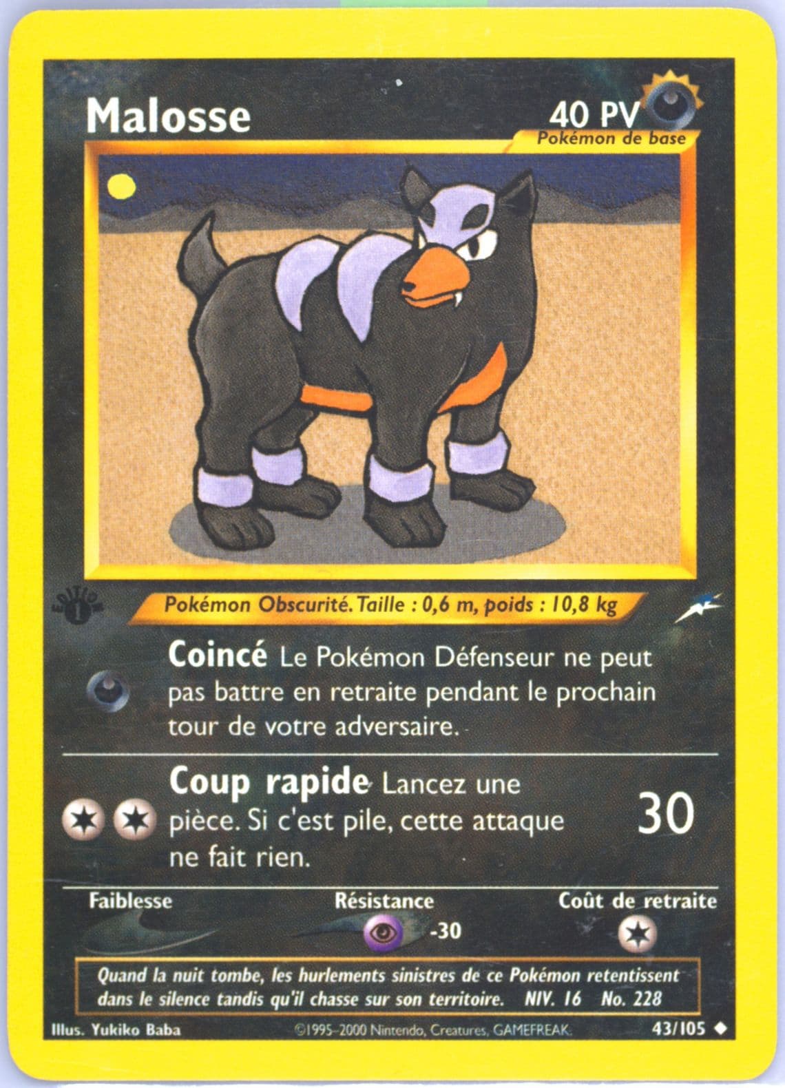 Malosse French-1st Edition (43) 2002 Pokemon Neo Destiny