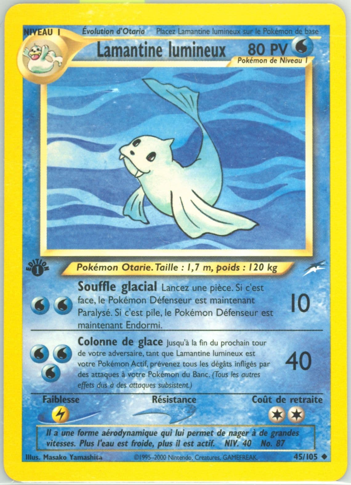 Lamantine Lumineux French-1st Edition (45) 2002 Pokemon Neo Destiny