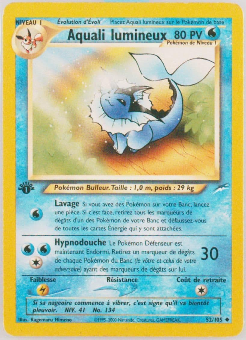 Aquali Lumineux French-1st Edition (52) 2002 Pokemon Neo Destiny