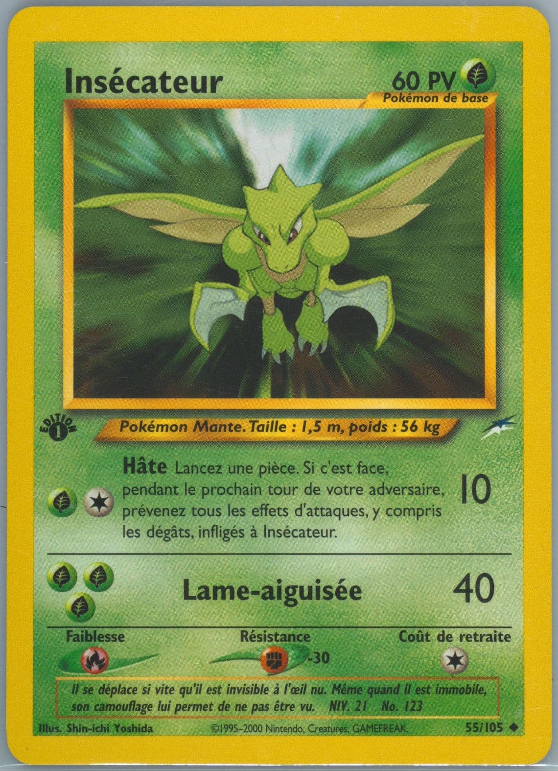 Insecateur French-1st Edition (55) 2002 Pokemon Neo Destiny