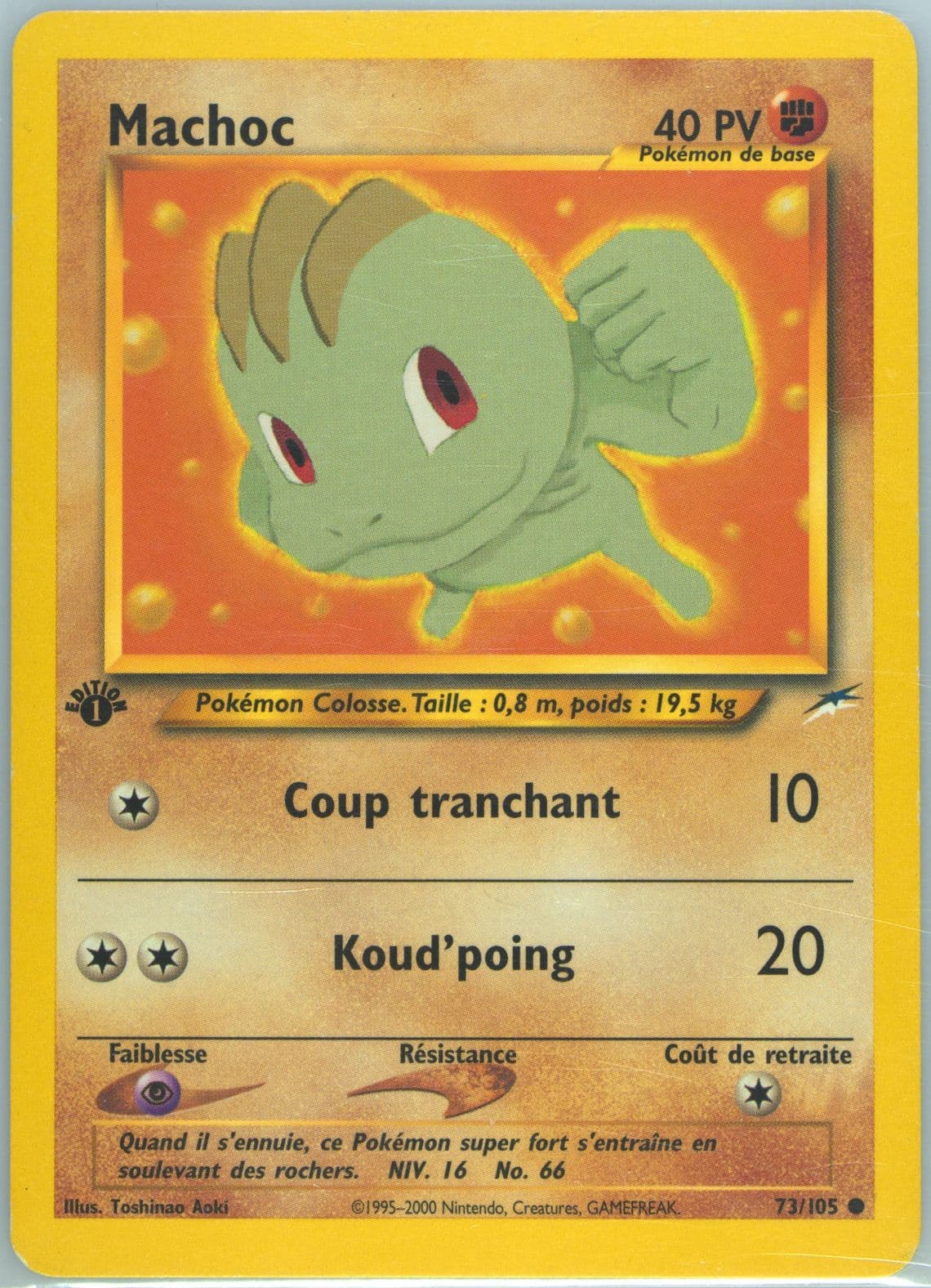 Machoc French-1st Edition (73) 2002 Pokemon Neo Destiny