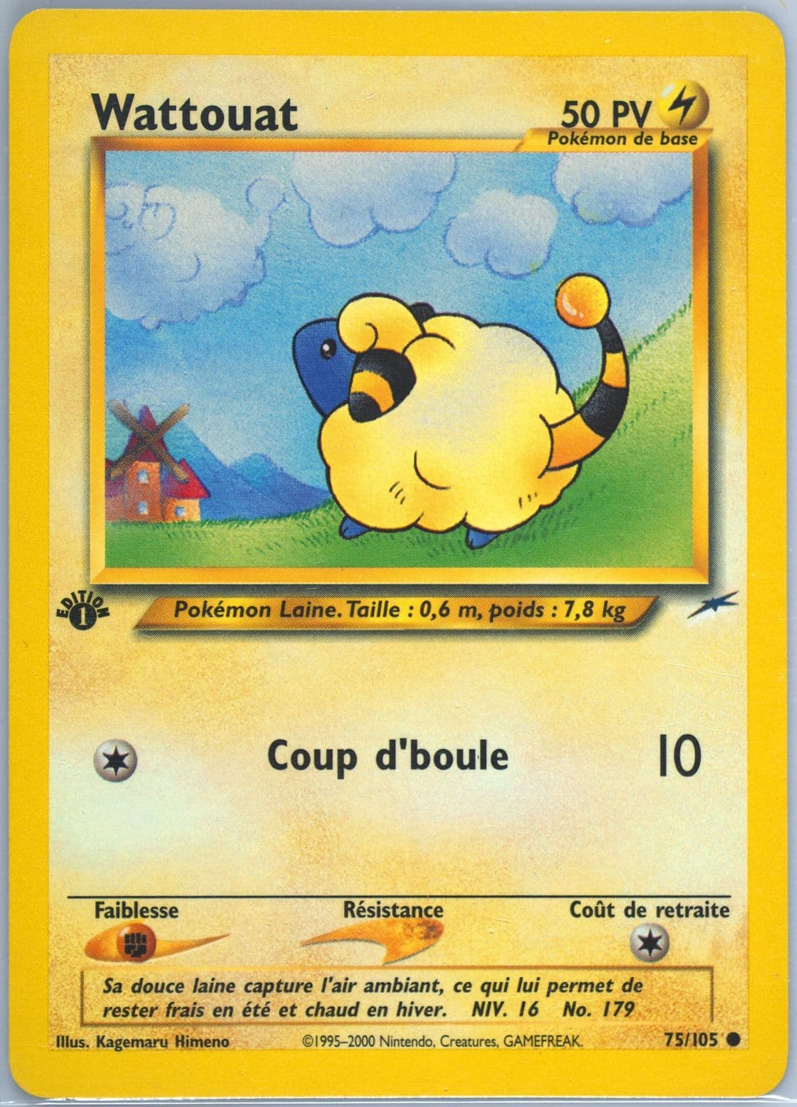 Wattouat French-1st Edition (75) 2002 Pokemon Neo Destiny