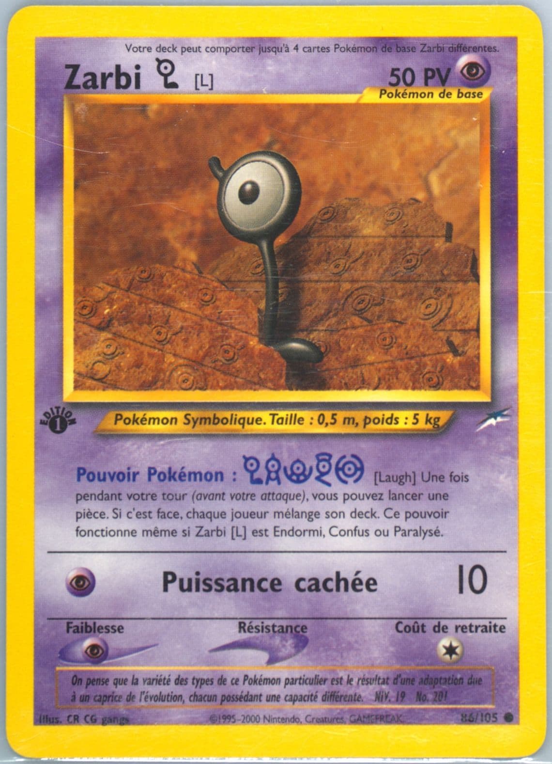 Zarbi L French-1st Edition (86) 2002 Pokemon Neo Destiny